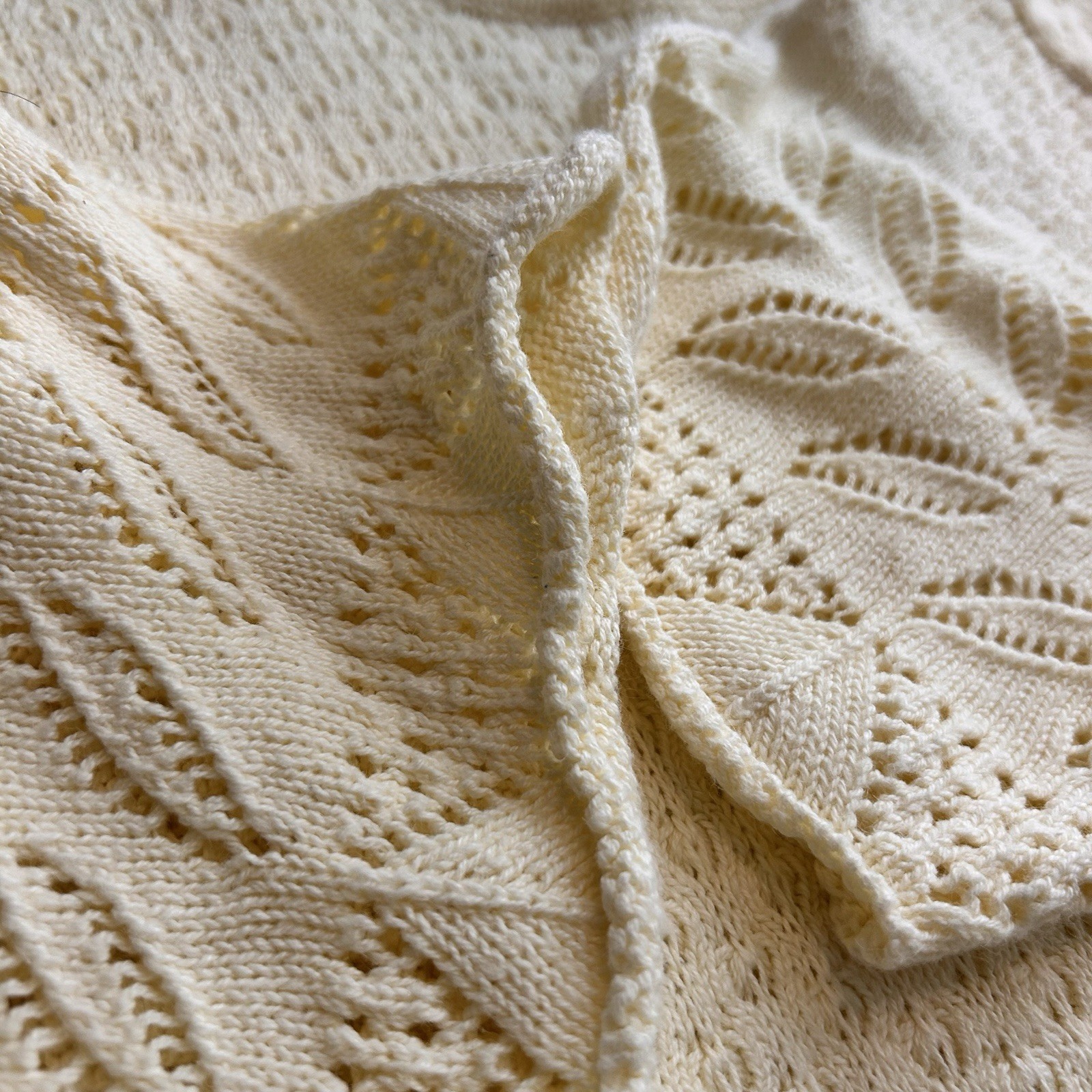 Two-Twenty Yellow Women’s Vtg 80s Coquette Short Sleeve Knitwear Pullover Size L
