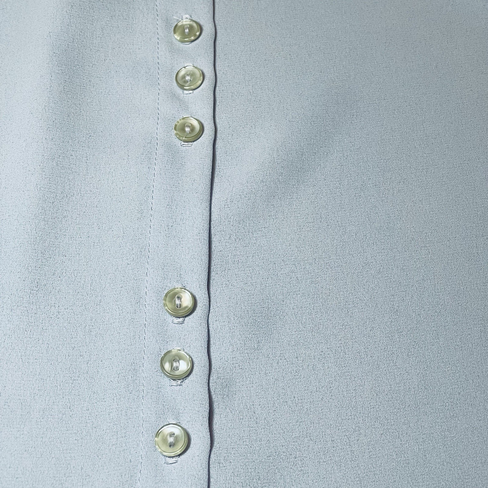 Vtg Frere Jacques Pastel Periwinkle 70’s 80’s Blouse Rosette Flower Accent Sz 8