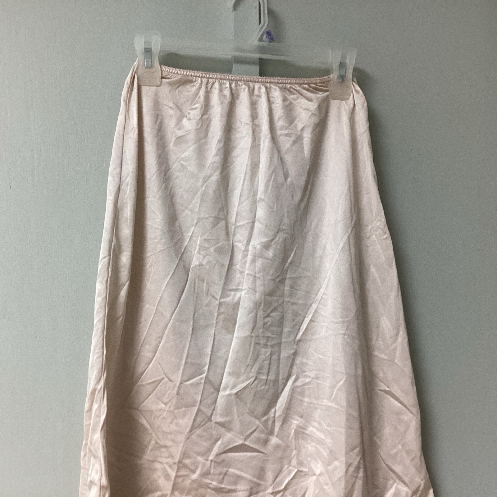 Vtg Warners Perfect Measure Nylon Half Slip Med 18”Lace Trim Blush USA