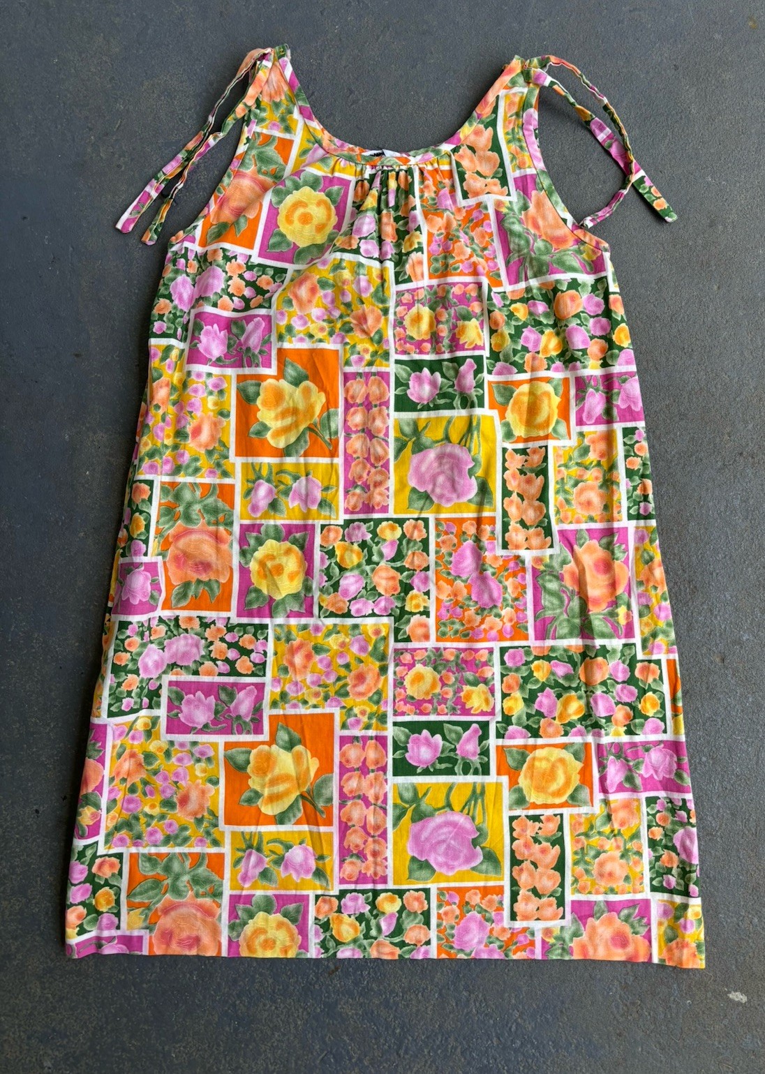 VTG 60s Raymond Halpern BOHO Floral HOUSE/LOUNGE Dress.M/L.movie Star Division