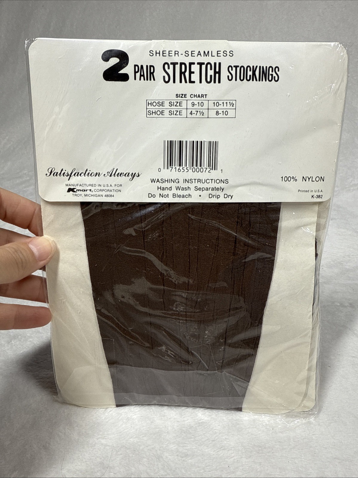 NIP Vintage 3 Pair Nylon Stockings Seamless Sheer Tall 10-11.5 White Brown Mist