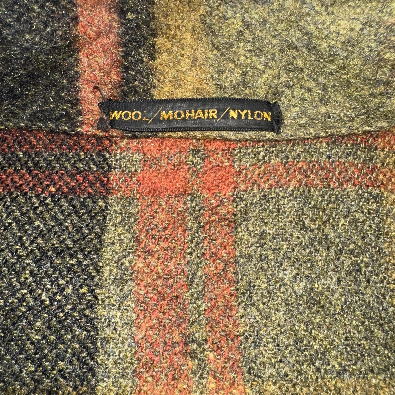 Vintage Wool Mohair Nylon Plaid Canadian Camper Coat Bell Shirt Men’s 54” Chest