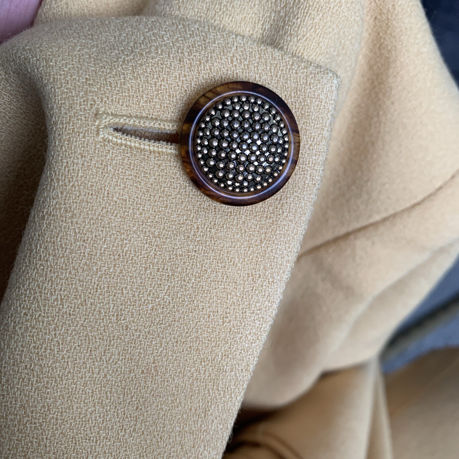 Vintage 80s Wool Kasper For ASL Asymmetrical Harvest Gold Yellow Blazer Jacket 8