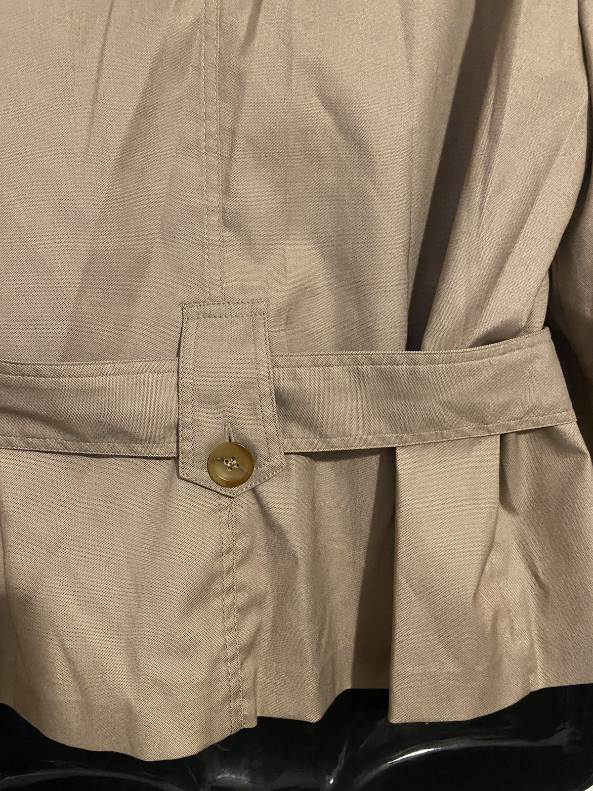 Vintage Doncaster Sport Tan Safari Utility Jacket Belted 90s Career Chic Belted