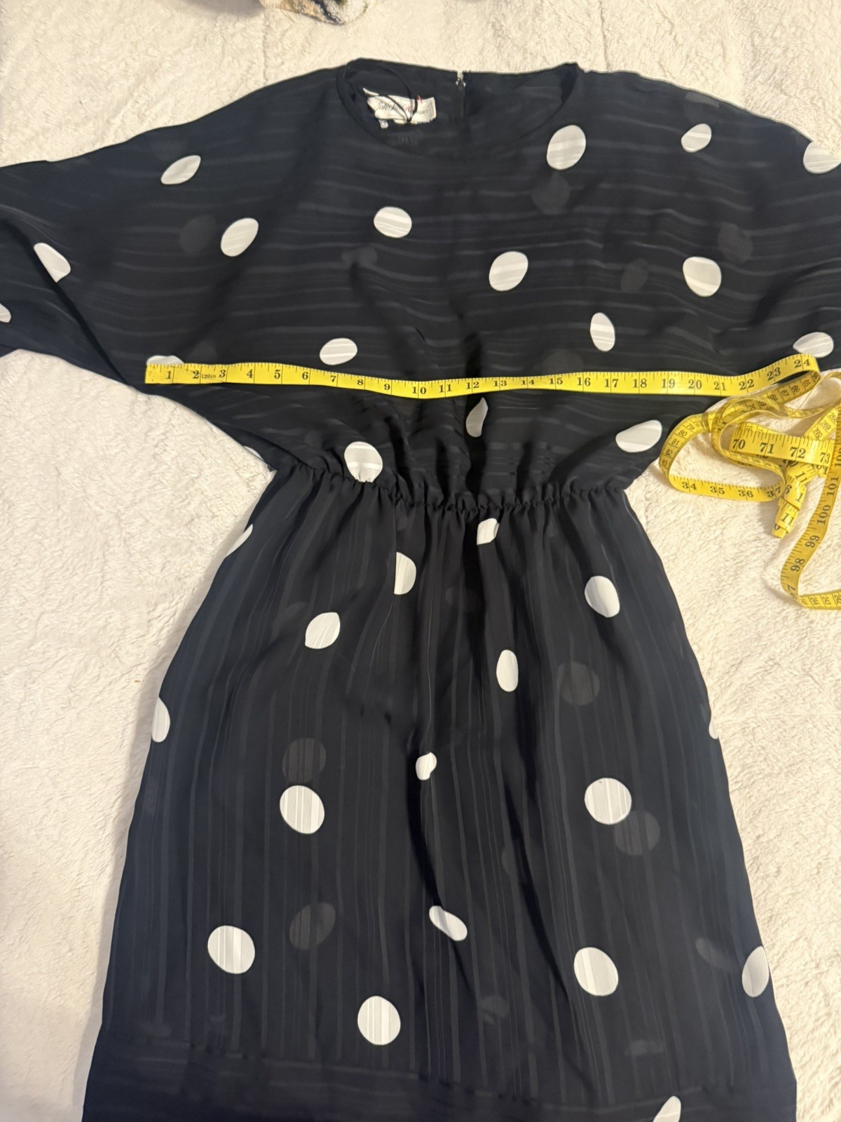 Vintage 80’s Claudia Cooper Dress Medium Polka Dots Black & White