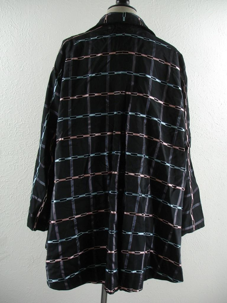 Women’s XL 1X 2X Vtg 1940’s Black Reversible Opera Cape Jacket Coat Silk Taffeta