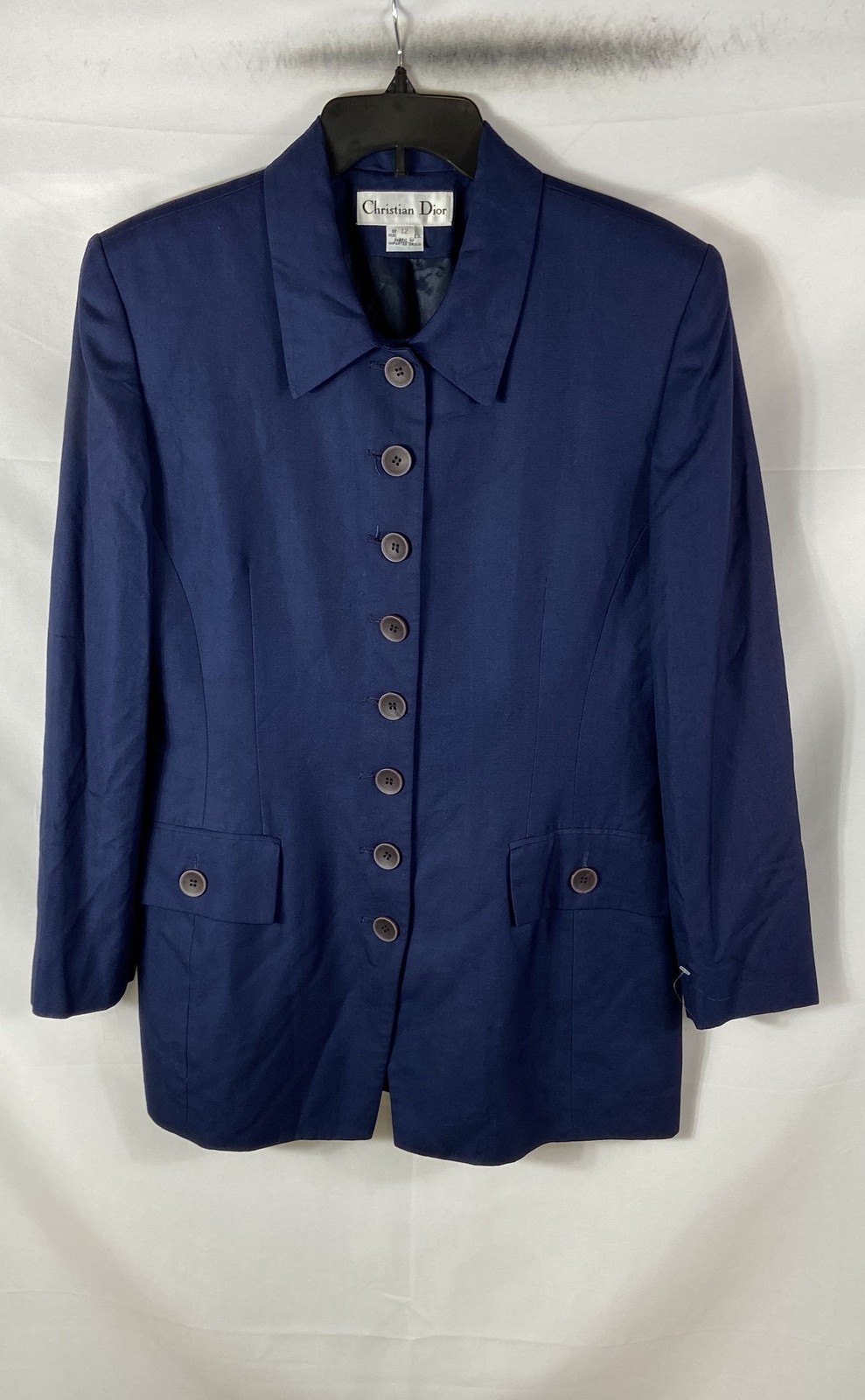 Christian Dior Women’s Vintage 90s Navy Blue Multi Button Blazer Jacket Sz 12