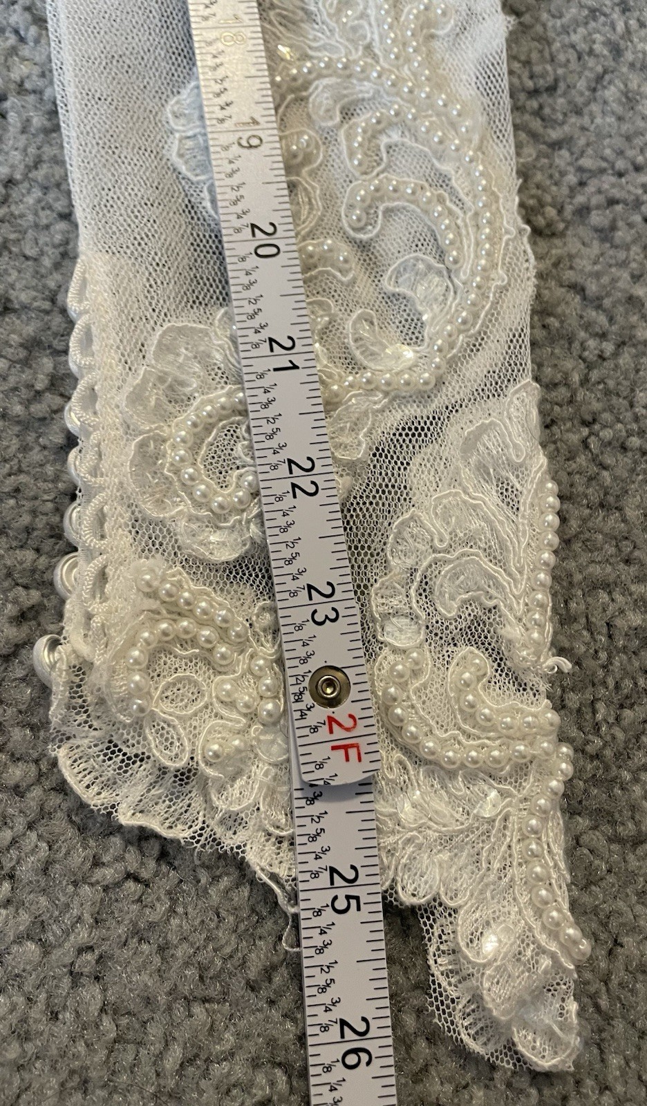 Vintage 70s Embellished Mermaid Wedding Gown Sz 8 Illusion Neck 11” Train White