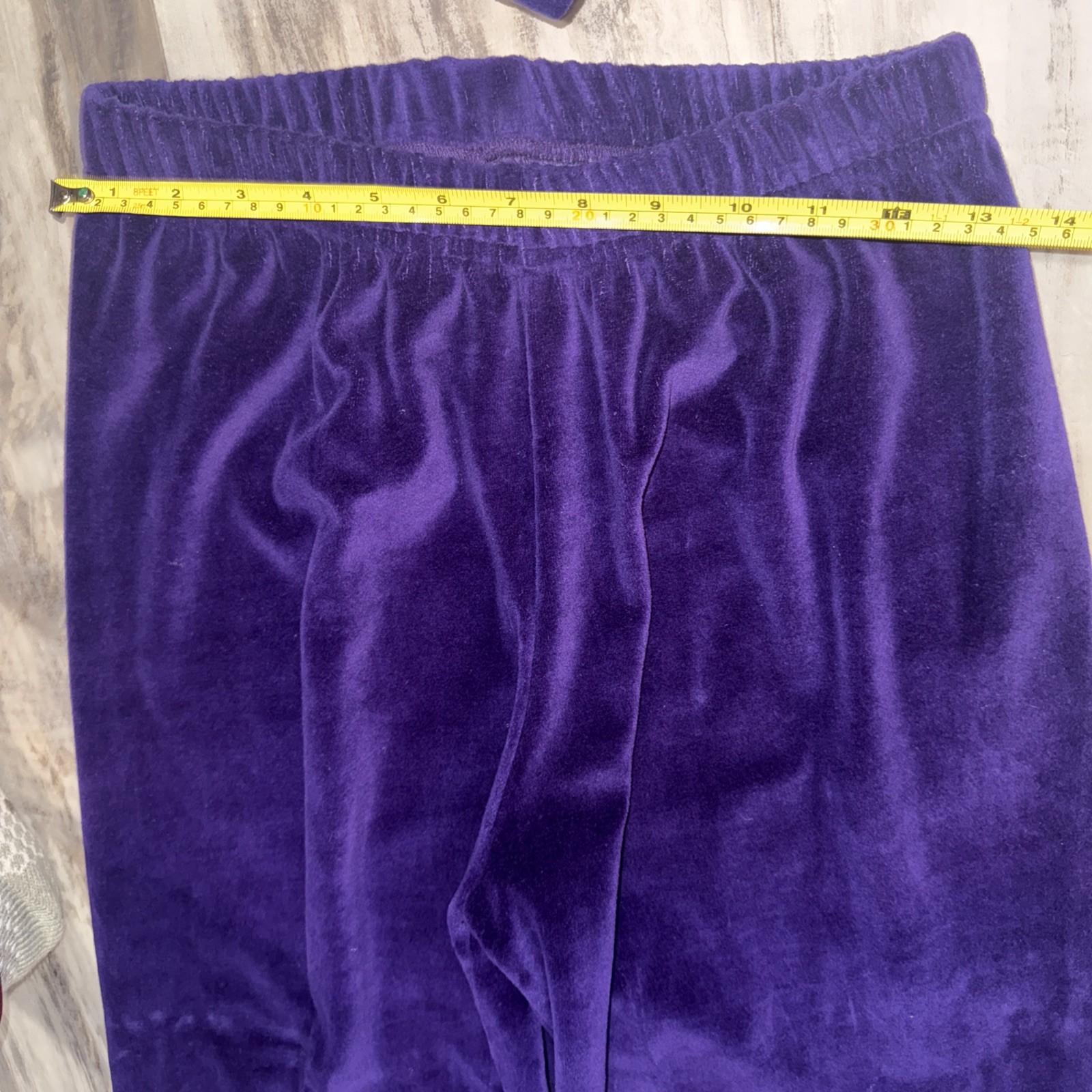 VTG Neiman Marcus velour Plush purple tunic pant suit lounge set size Medium