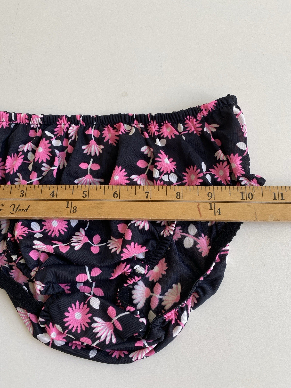 Vintage 60s Harrods 36 Satin Nightgown & Matching Panty Italy Black & Pink