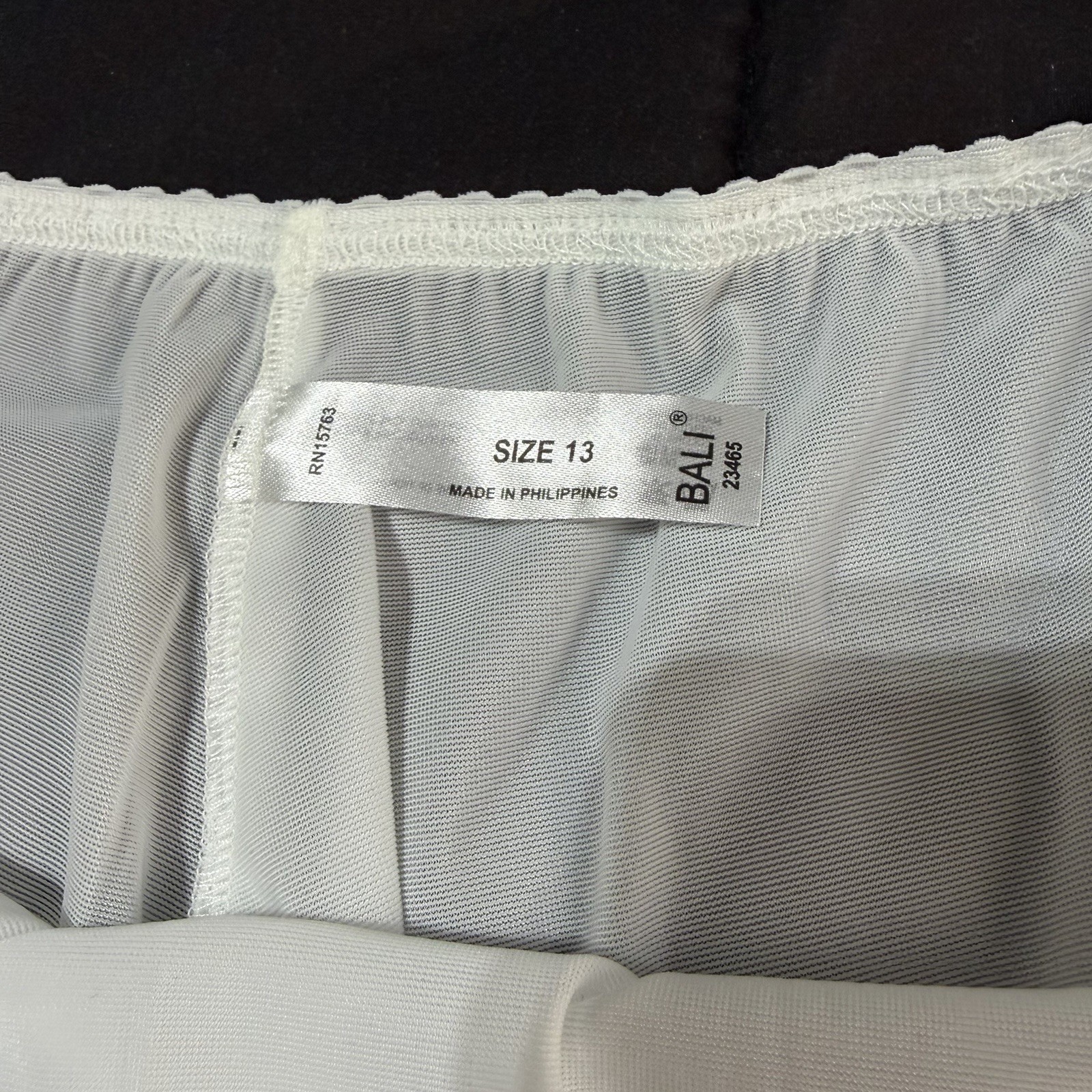 3 Pair Vintage Bali 23465 White Nylon Satin Full Cut Brief Panties Size 13 NEW
