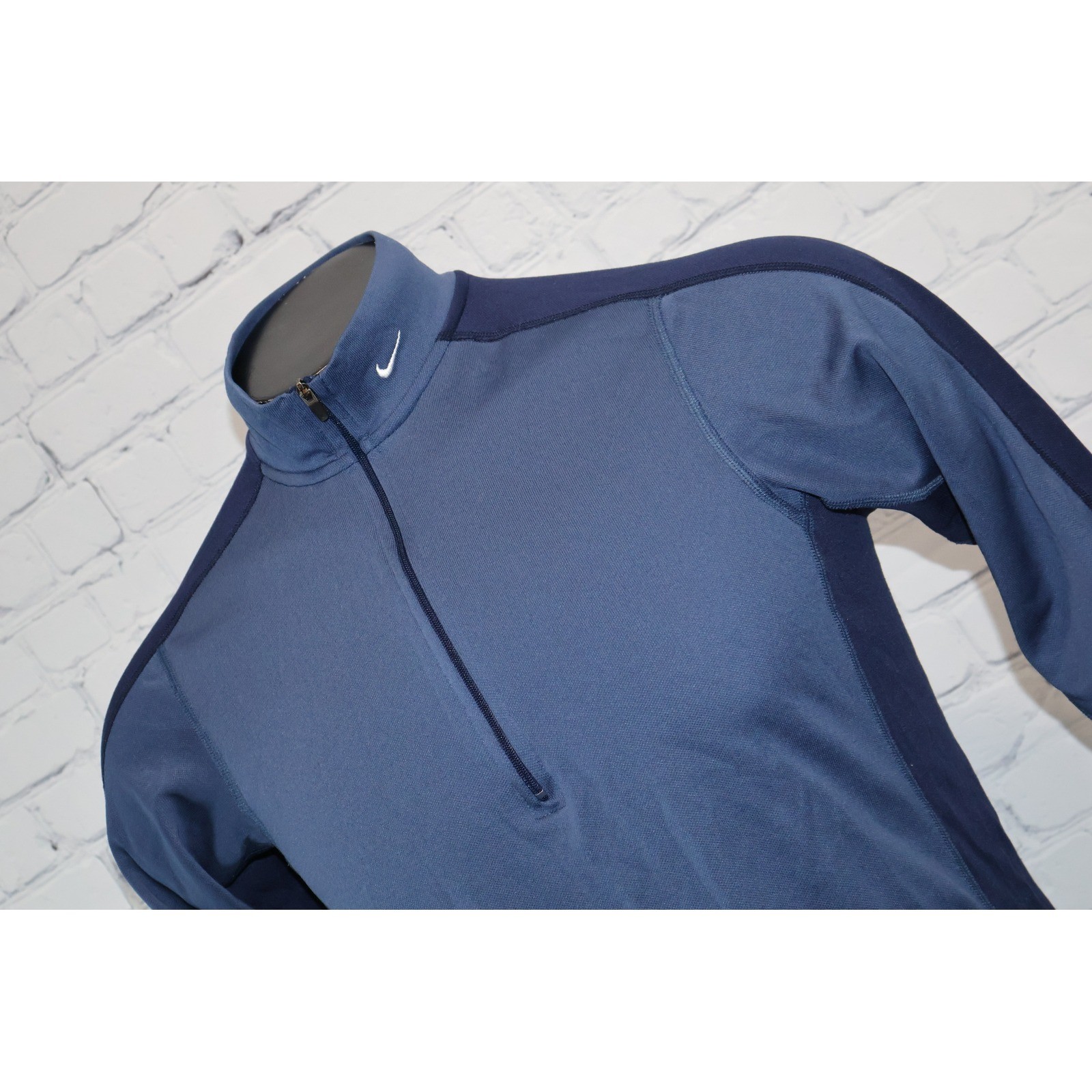 Vintage Nike Fit 1/4 Zip Shirt Pullover Women Large Made USA Mock Neck Y2K 90’s