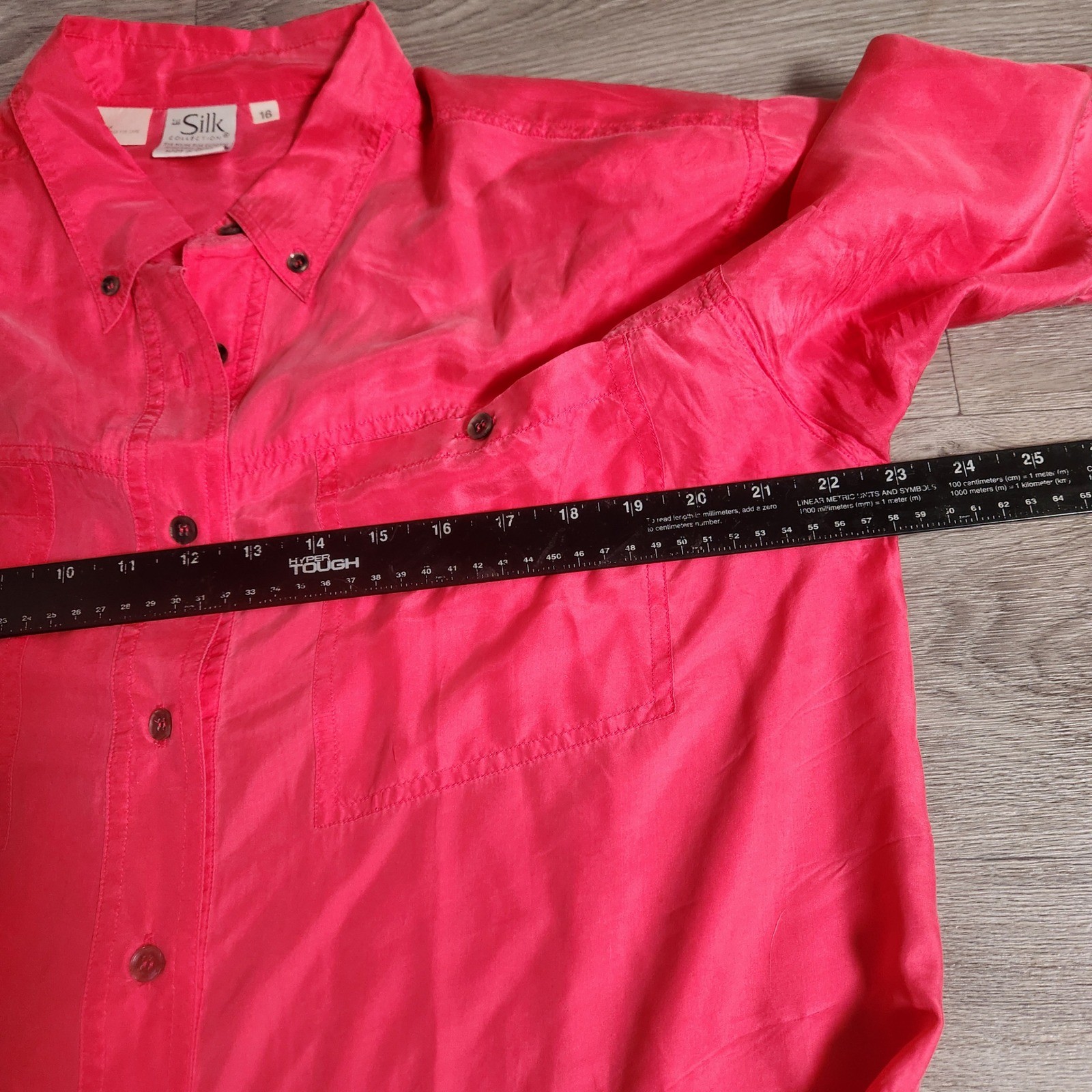 Vintage The Silk Collection Button Front Shirt Pink Size 16 Delicate Lightweight
