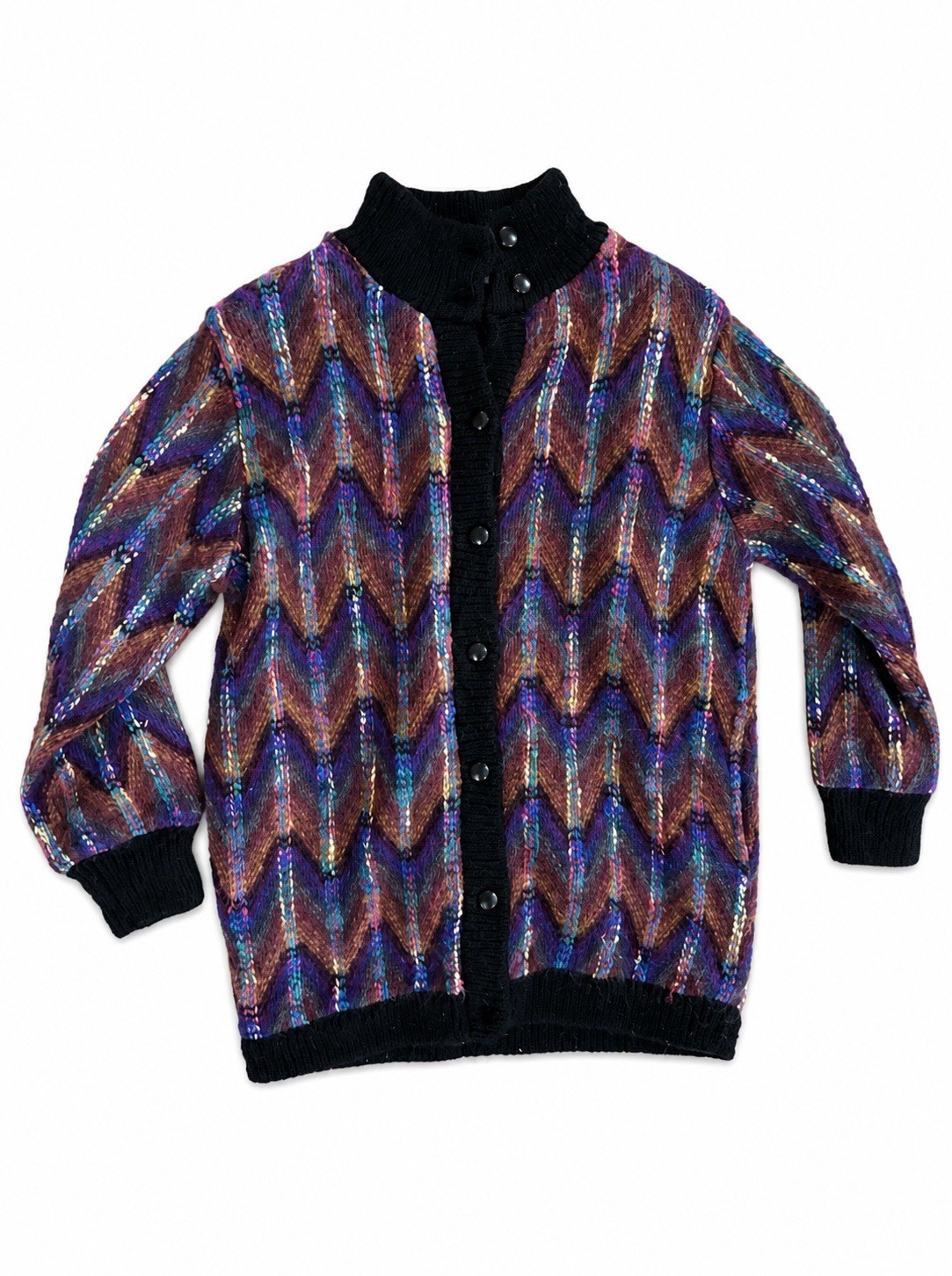 Vintage Yarnworks Fuzzy Mohair Blend Chunky Cardigan Sweater Jacket Small