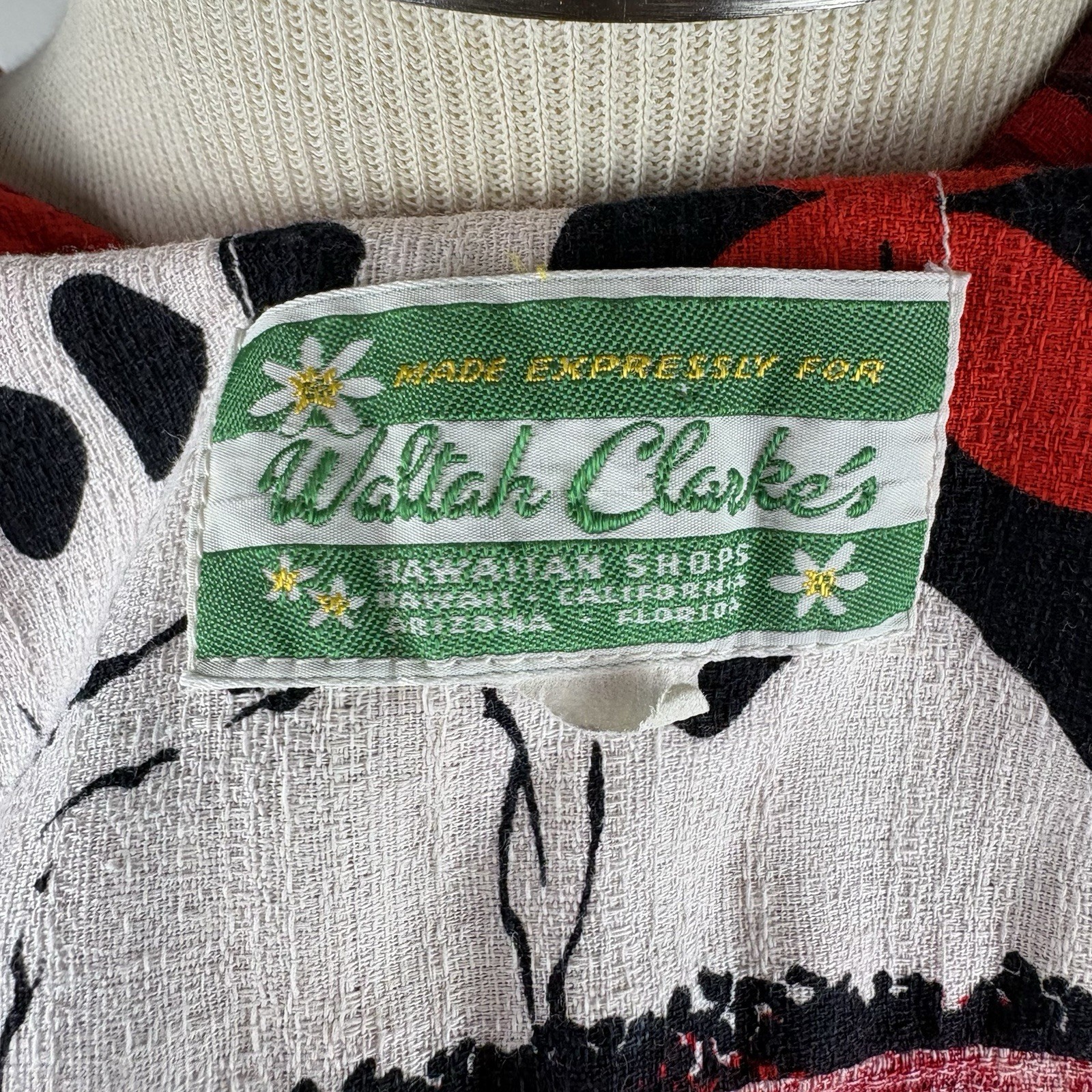 VTG Waltah Clarke Hawaiian Barkcloth Shirt / Dress Honeymoon Wedding set MCM
