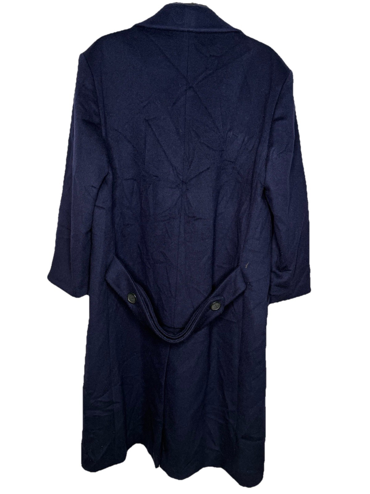 Vintage Glenbrooke 100% New Wool Coat Women Size 12 Navy Made In Yugoslavia Rare