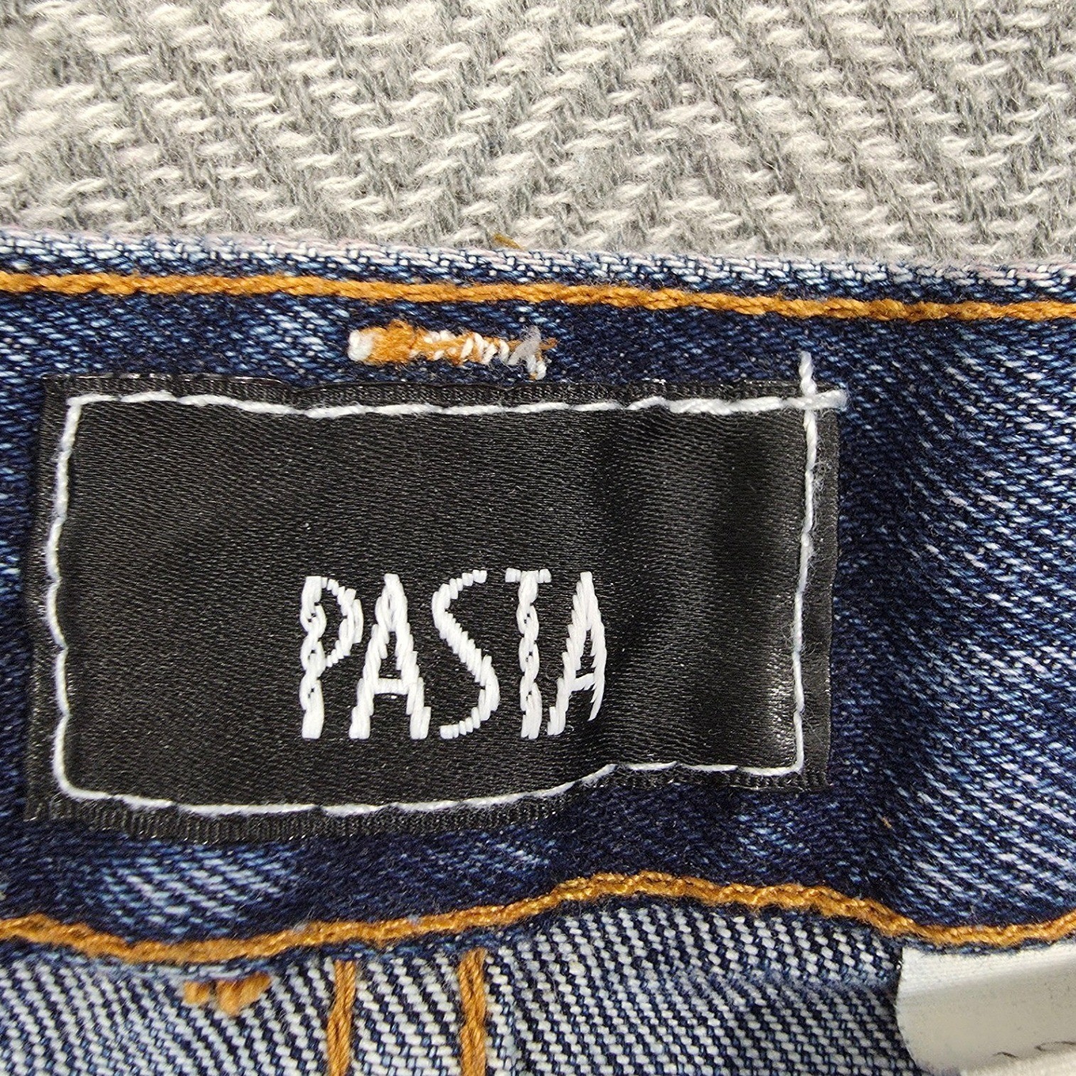 Pasta Vintage Denim Mini Skirt High Waisted Medium Wash Made in USA Size 11/12
