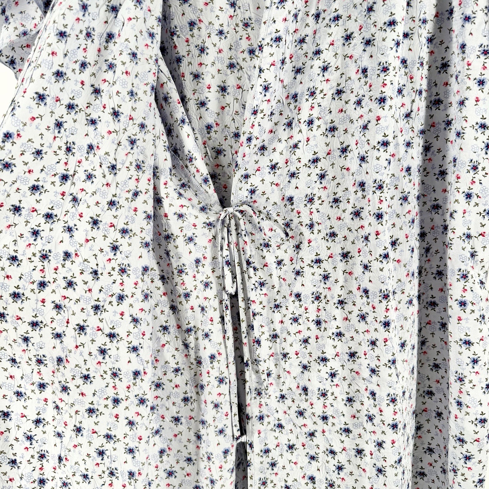 Vintage LA Intimates Small Floral Satin Kimono Robe Lavender Pink Y2K 90s Lace