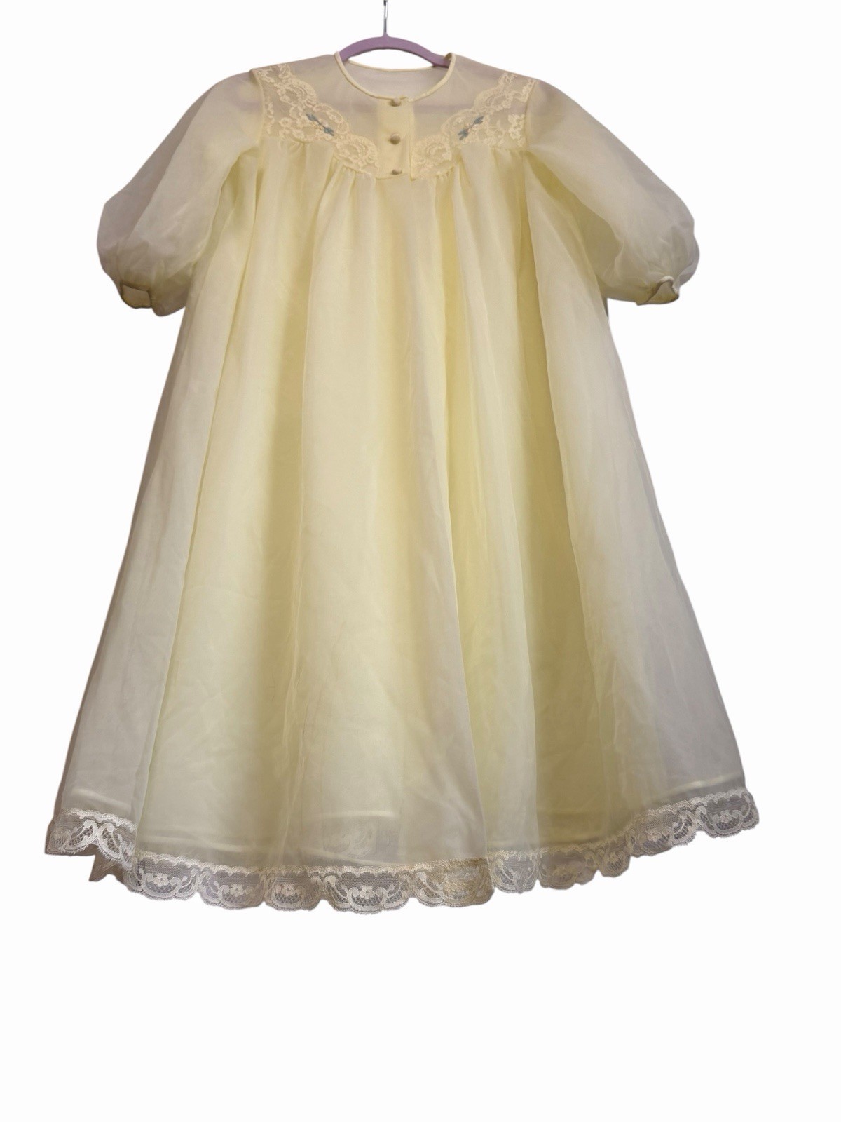 Petite Shadowline Yellow Short Robe Sheer Lace Lingerie Fits S/M Vintage 1960s