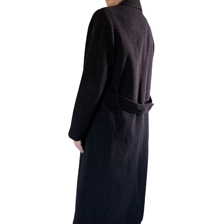 Vintage 1990s Forecaster Gray Wool Cashmere Blend Dark Academia Trench Coat Sz M