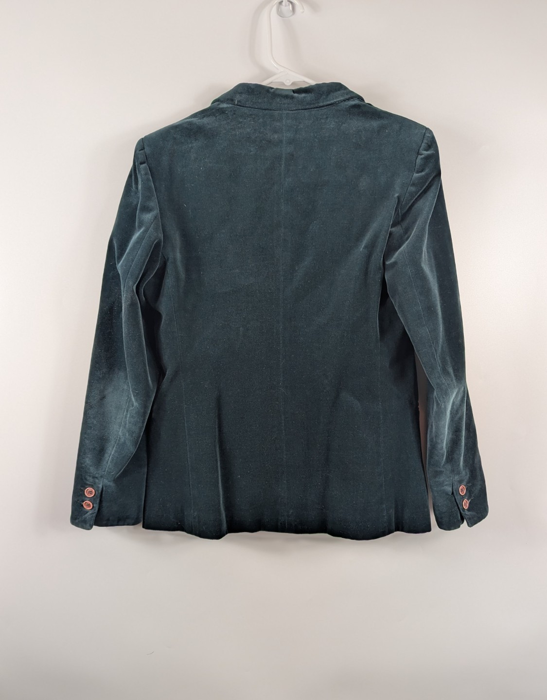 Vintage Chaus Velvet Blazer Womens 11/12 Green 1980s Career Jacket Chic Classy