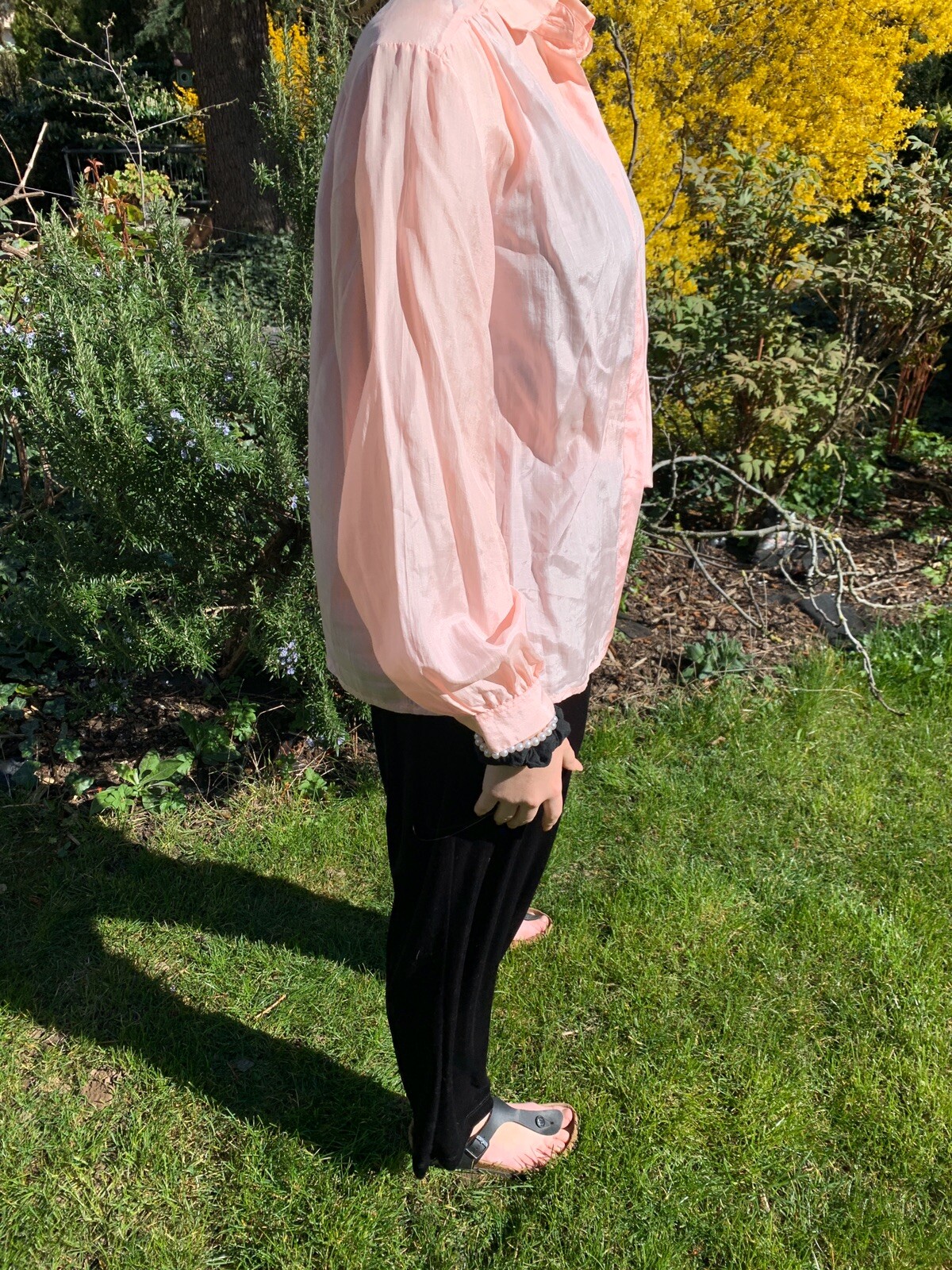 Ladies blouse shirt size 40 pink 80s true vintage 80s summer
