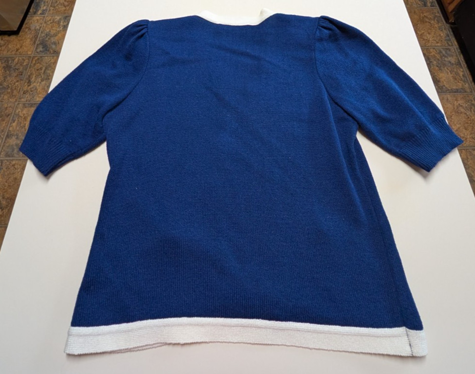 Vivanti Vintage 80s Sweater Skirt Set Blue Royal Size 8