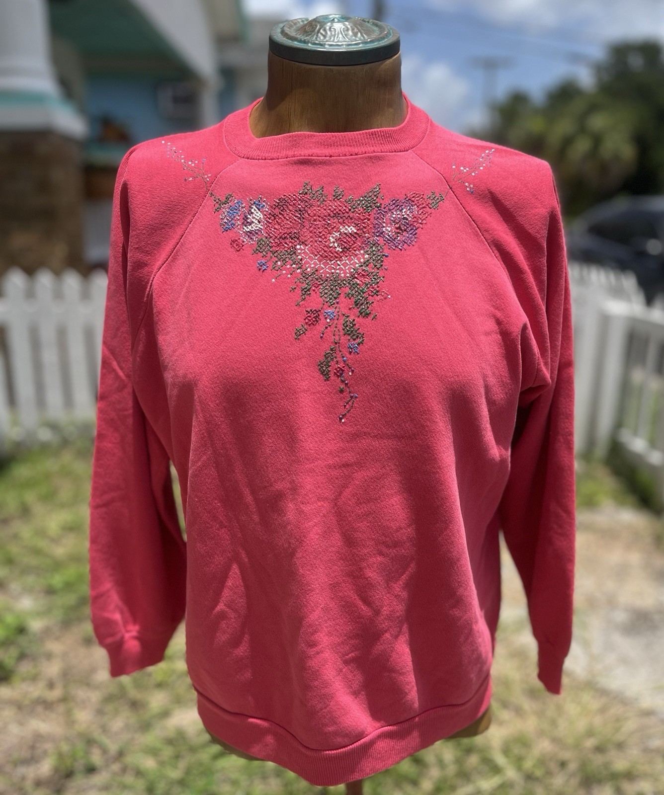 Vtg Grannycore Grandmacore 90s Women’s Crewneck Sweater Sz XL Made In USA