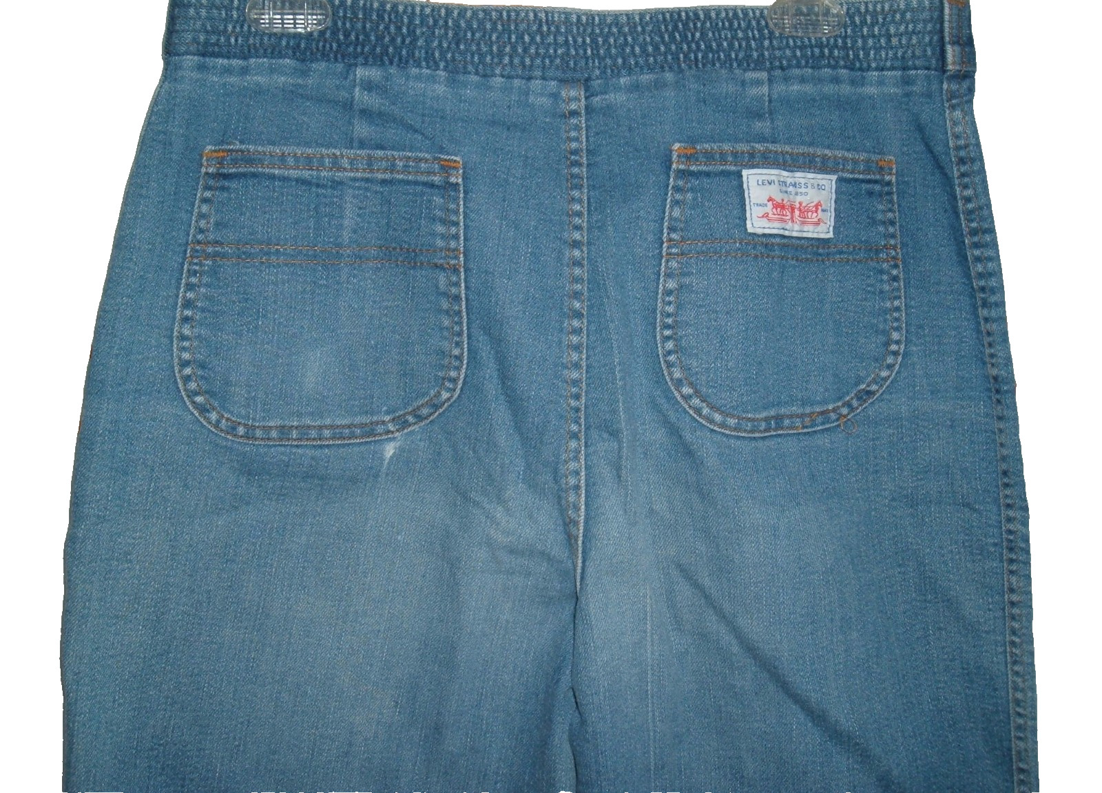 Vtg Jeans LEVI STRAUSS Denim white label 33×30 elastic back high waist