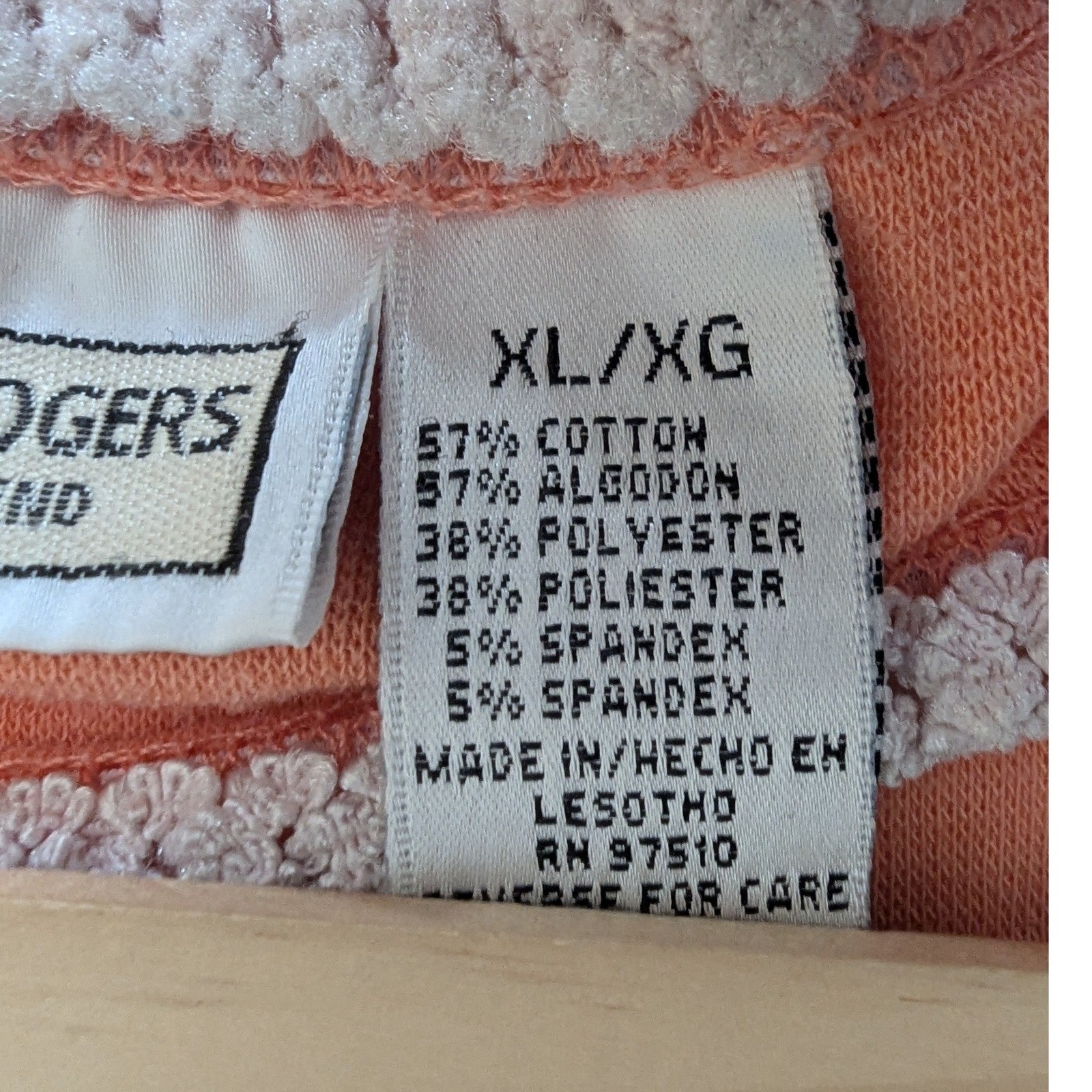 Vtg Knit Tank Top Shell Peach Crochet Neckline Trim Sleeveless XL Cottagecore