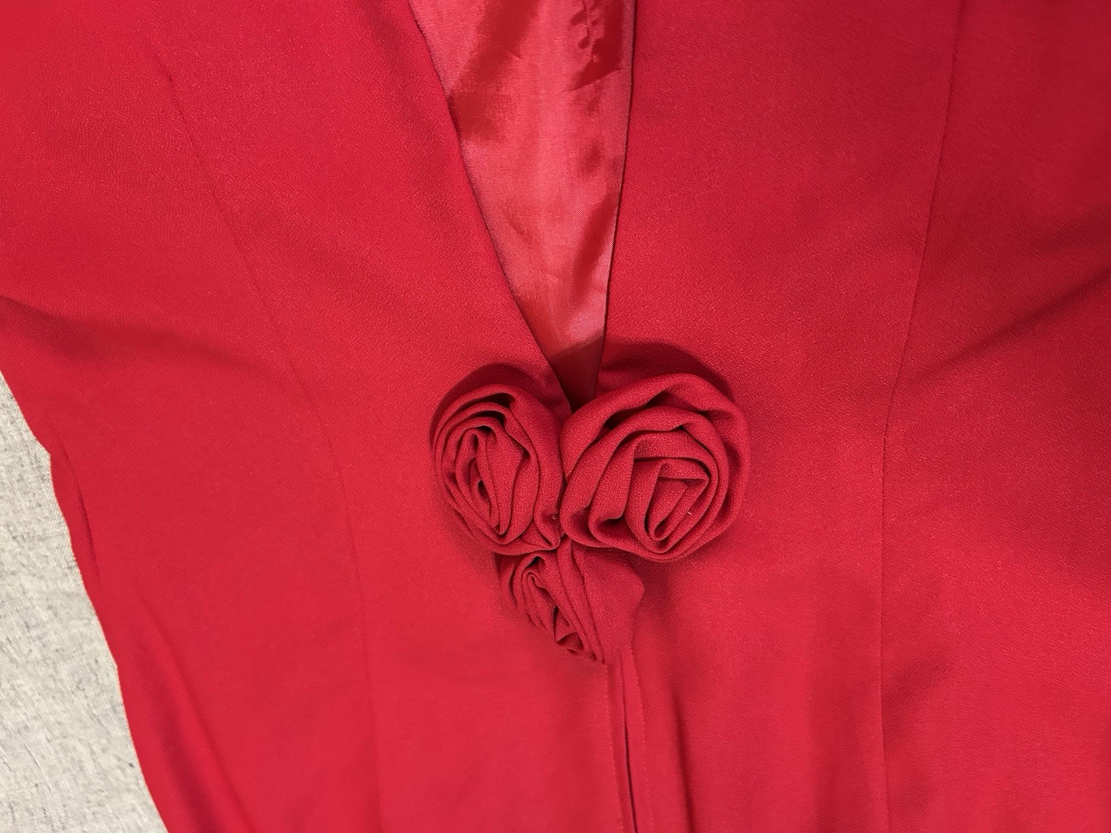Vintage Dress Late Edition Ltd. Red Sheath Short Sleeve Size 8 Roses Romantic