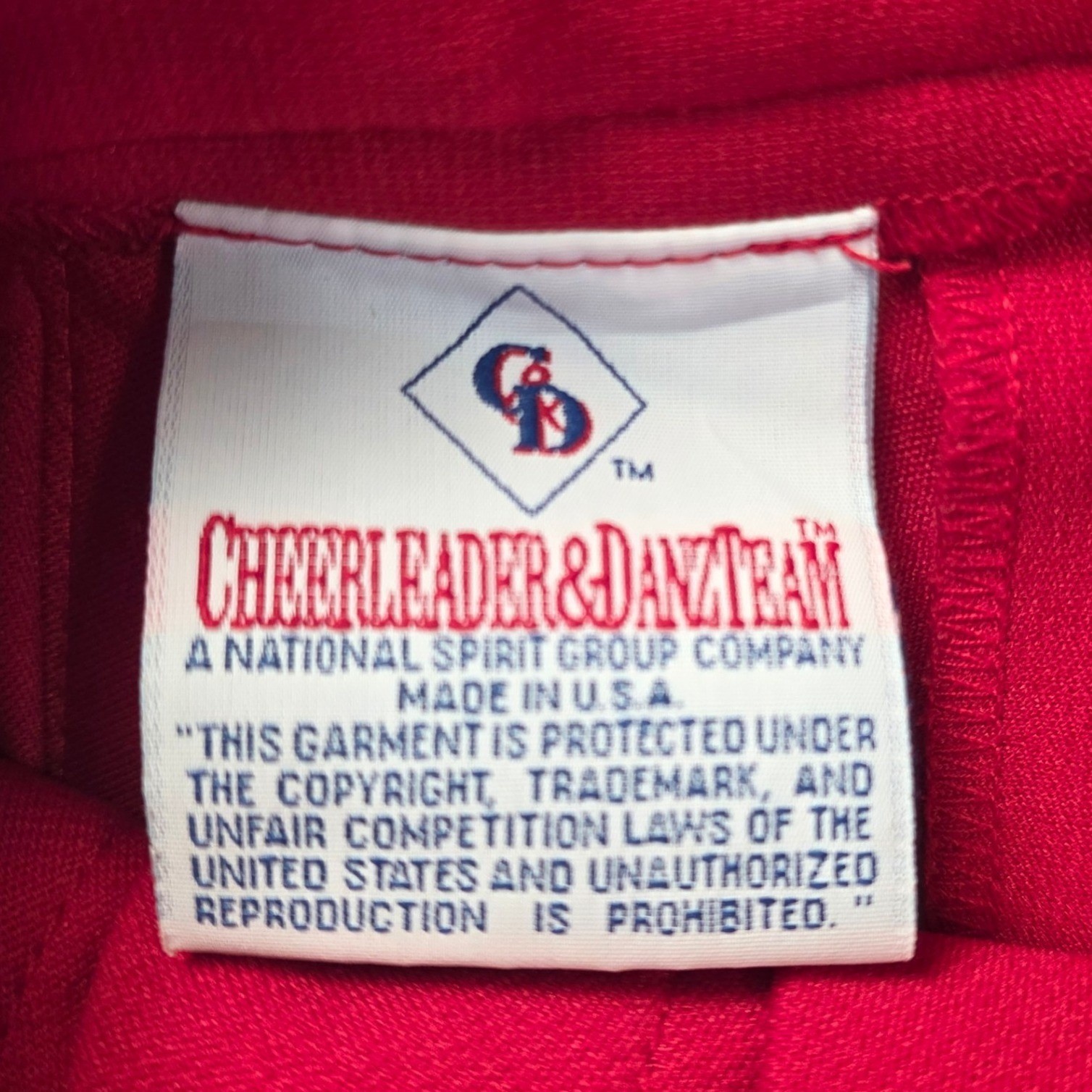 Vintage USA Cheerleader Danzteam Pleated Cheer Skirt Womens 27 Red White Pom Pom