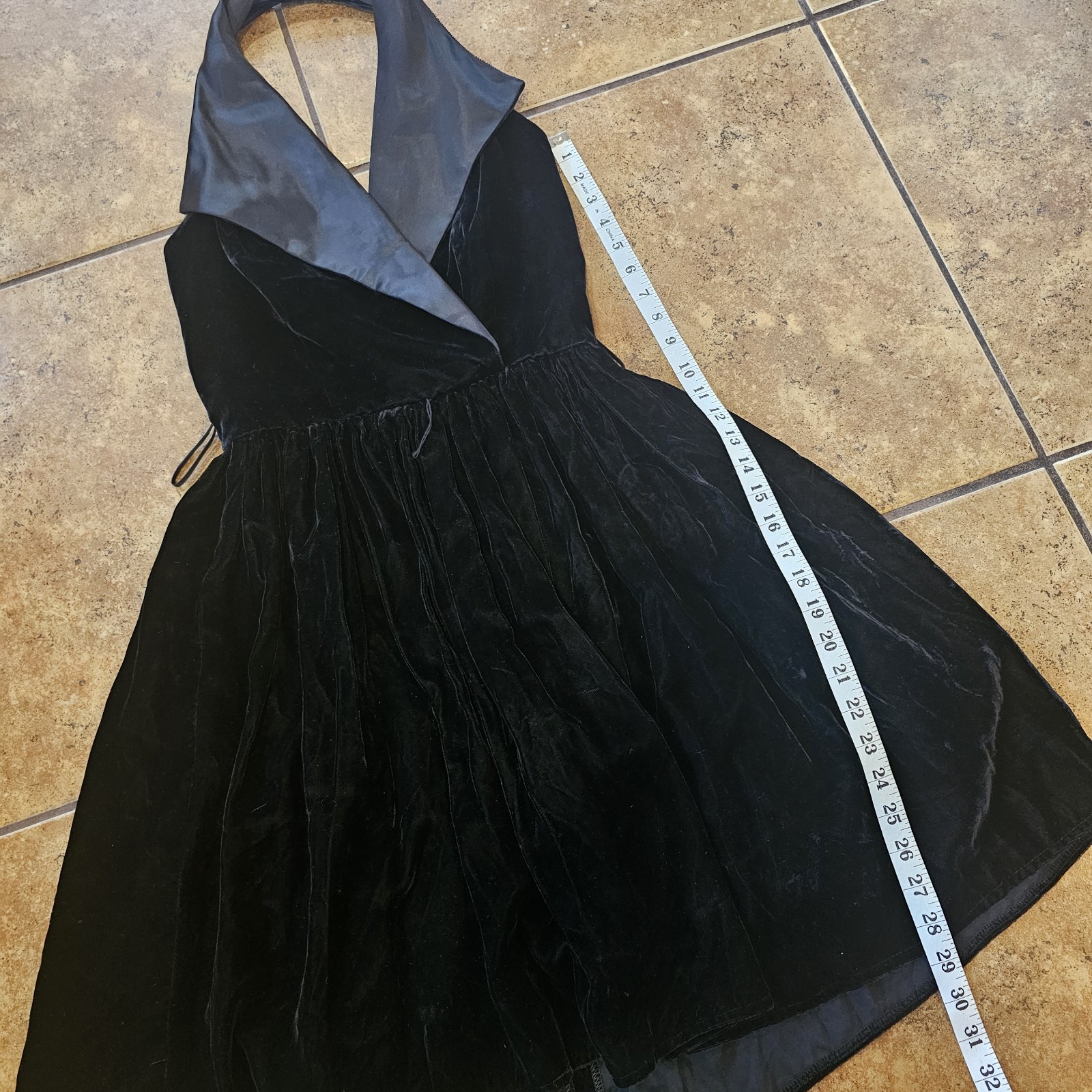 Vintage Susan Roselli Dress Black Velvet Vijack Fit Flare Rayon USA Made