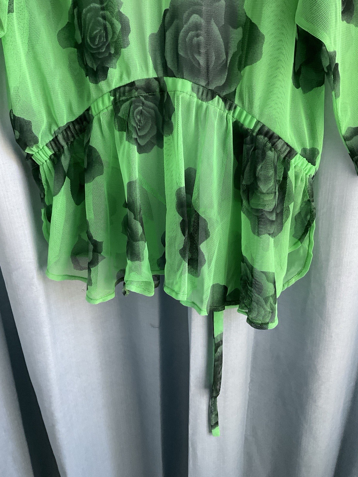 GOTTEX Vintage 80s Swim Coverup/ Kimono Floral Print Mesh Size M RARE!
