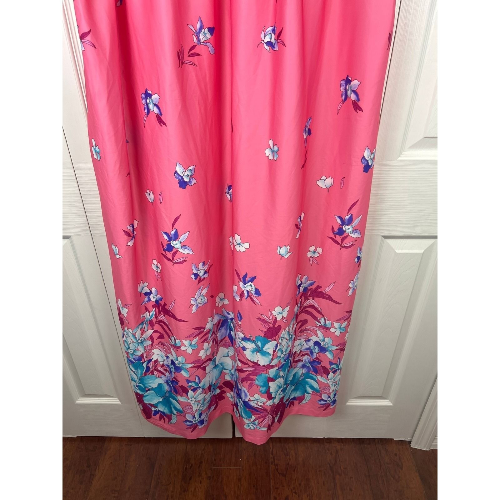 Catherine’s Vintage House Muu Muu Dress Floral Maxi Gown Grannycore Boho Pink 4X