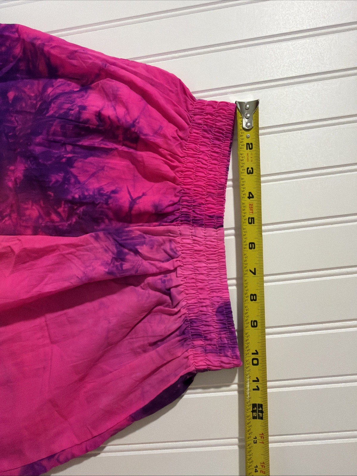 Vtg Running Pacific Connections Bright Tie Dye Nylon Electric Shorts Small Pink