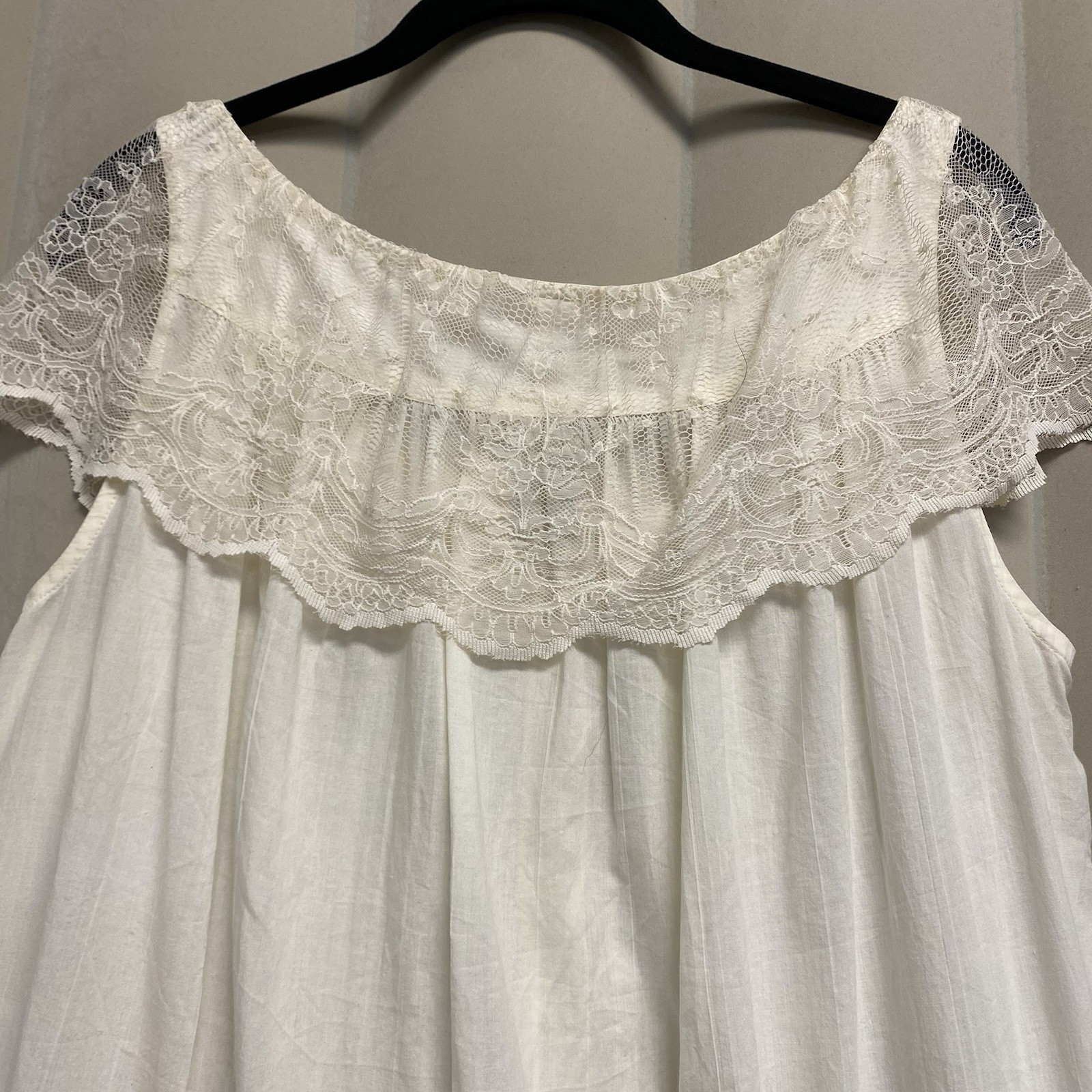 Vintage Eileen West Couture Queen Anne’s Lace Nightgown Slip Dress Small Lacy