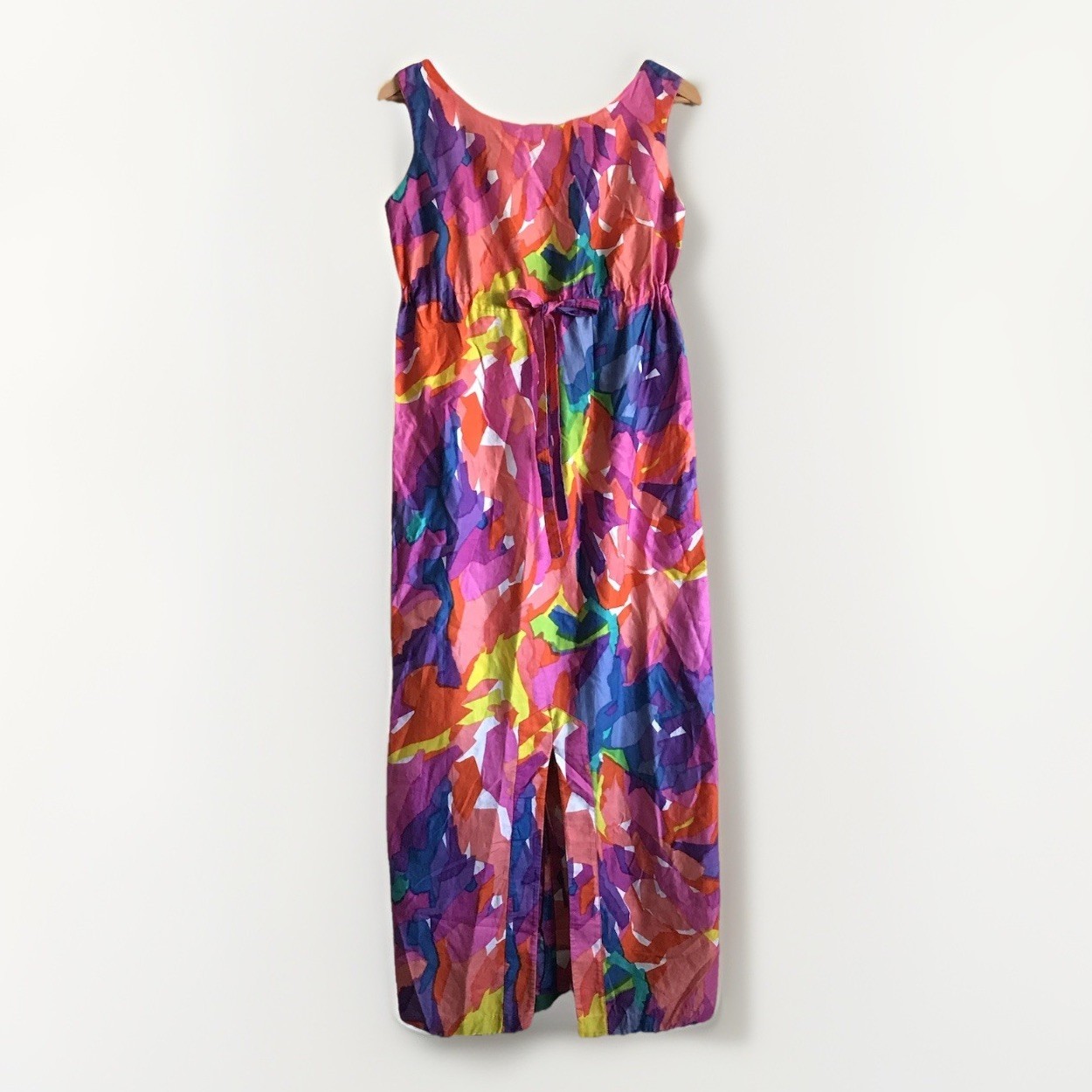 Vintage South Sea’s Colorful Abstract Print MIDI Dress