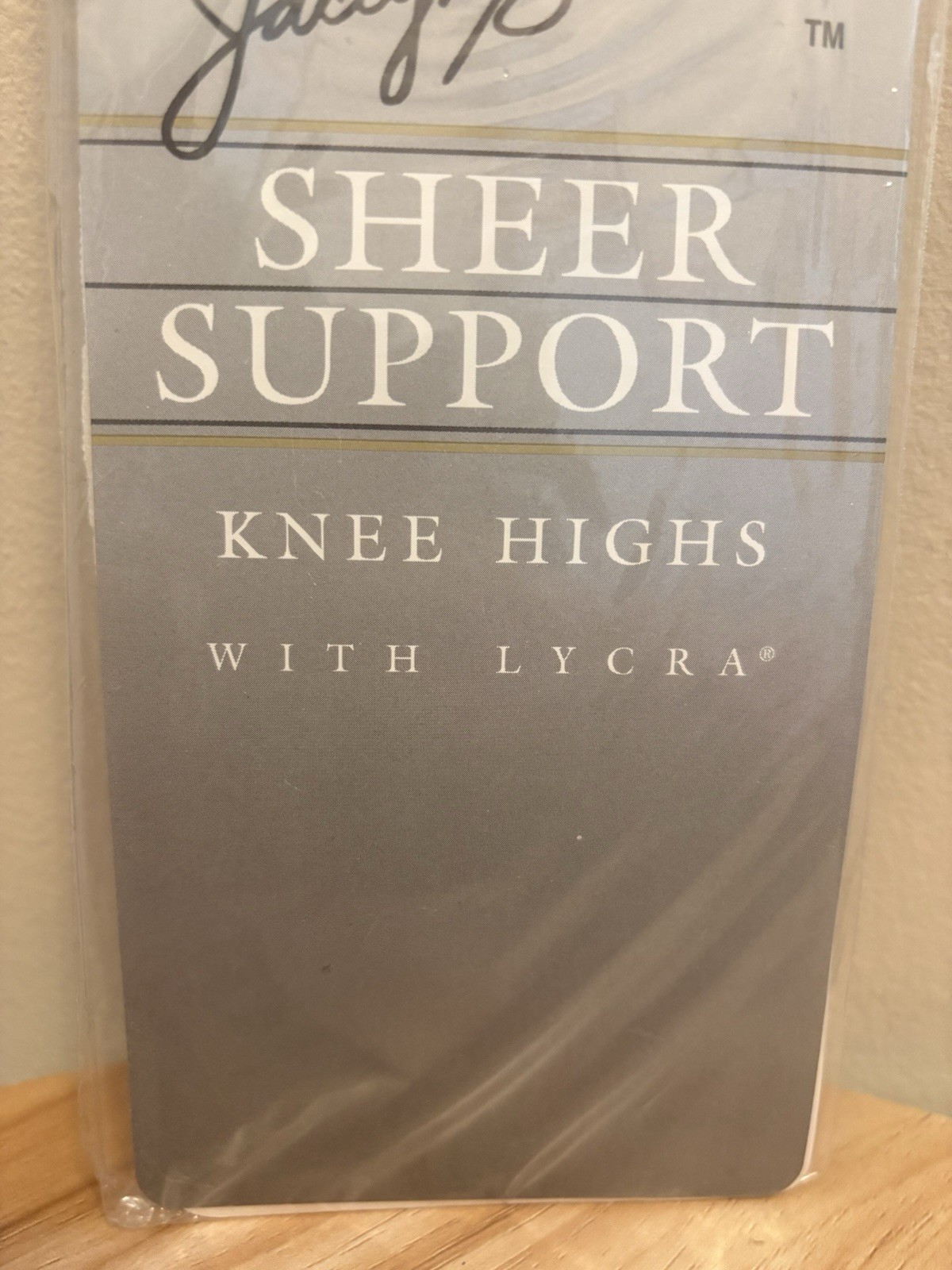Sabra Opaque Knee Hi 64/1 Fits 8 1/2”-11 Navy Non Binding Double Knit Top NEW