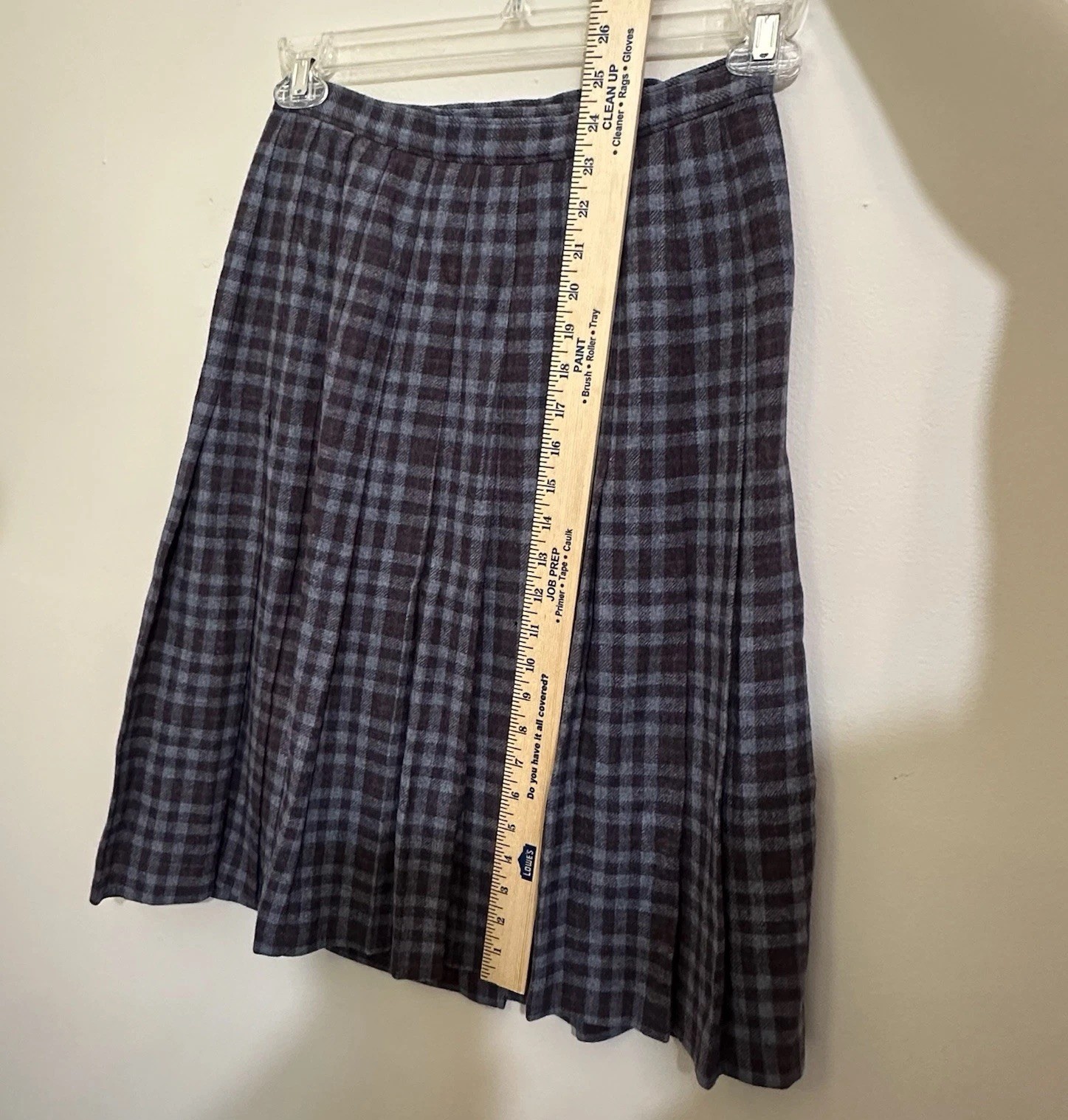 Pendleton VTG M662 Wool Walking Kilt Skirt 10 Muted Blue Purple Brown Plaid 80’s
