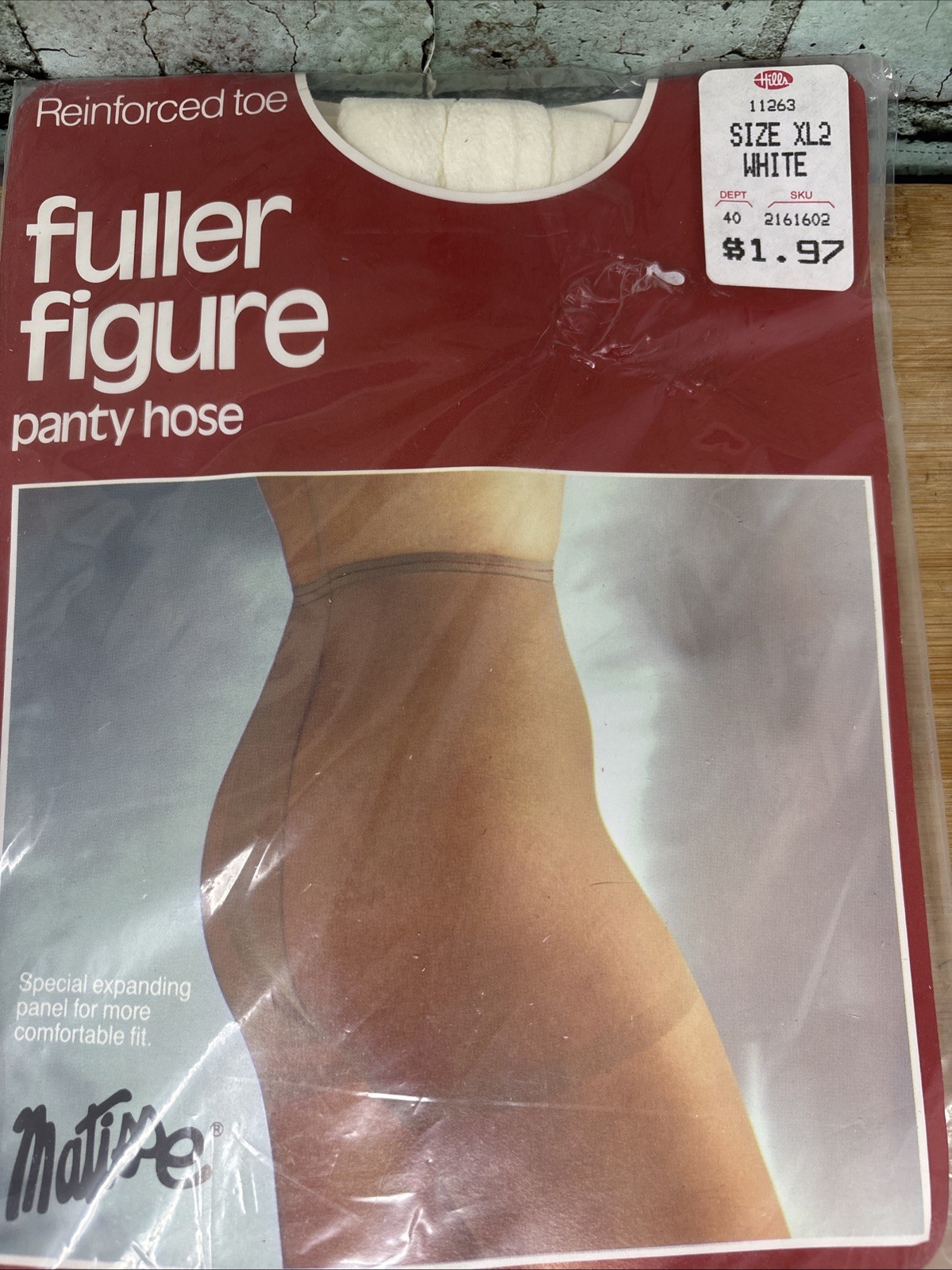 Matisse Fuller Figure Panty Hose Pantyhose Vintage Reinforced Toe White XL2