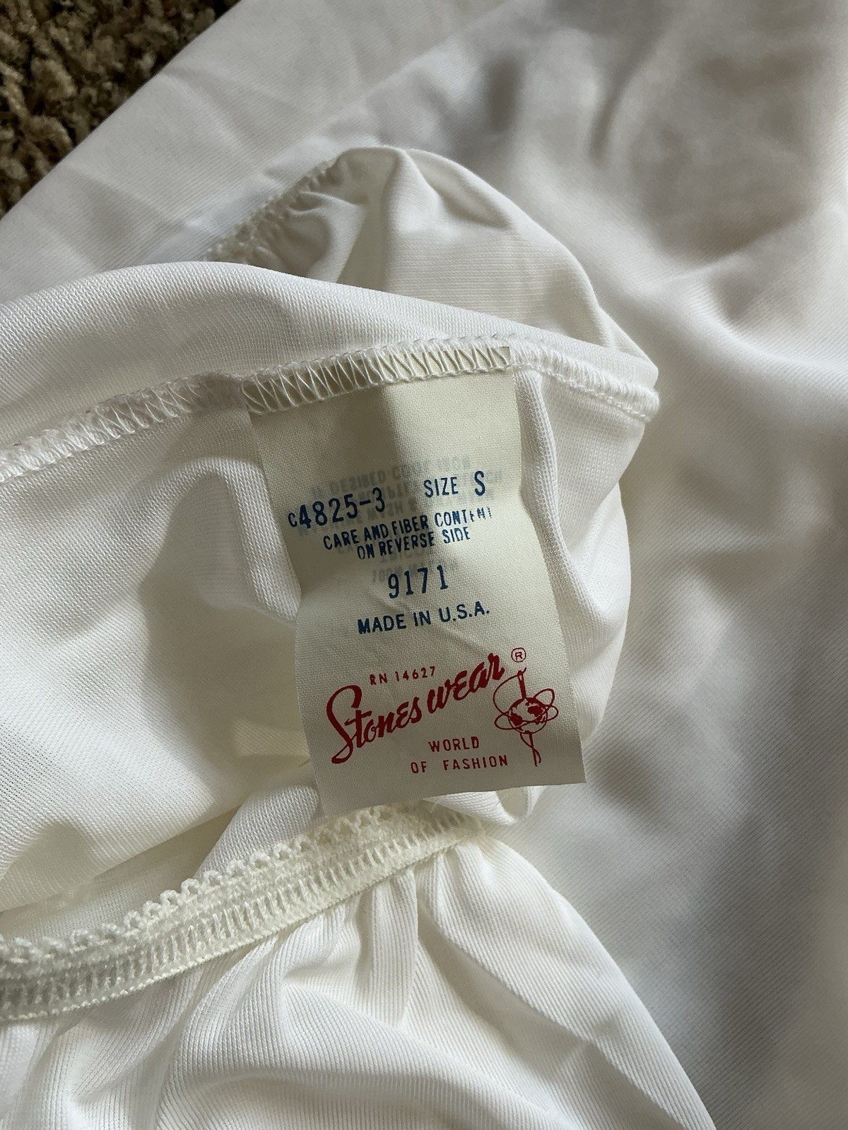 Vintage Stoneswear Full Length Half Slip Size Small White