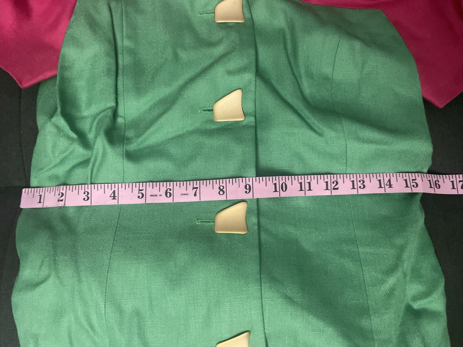 Vintage CONSTANCE SAUNDERS color block dress SZ P 8 Rare Buttons