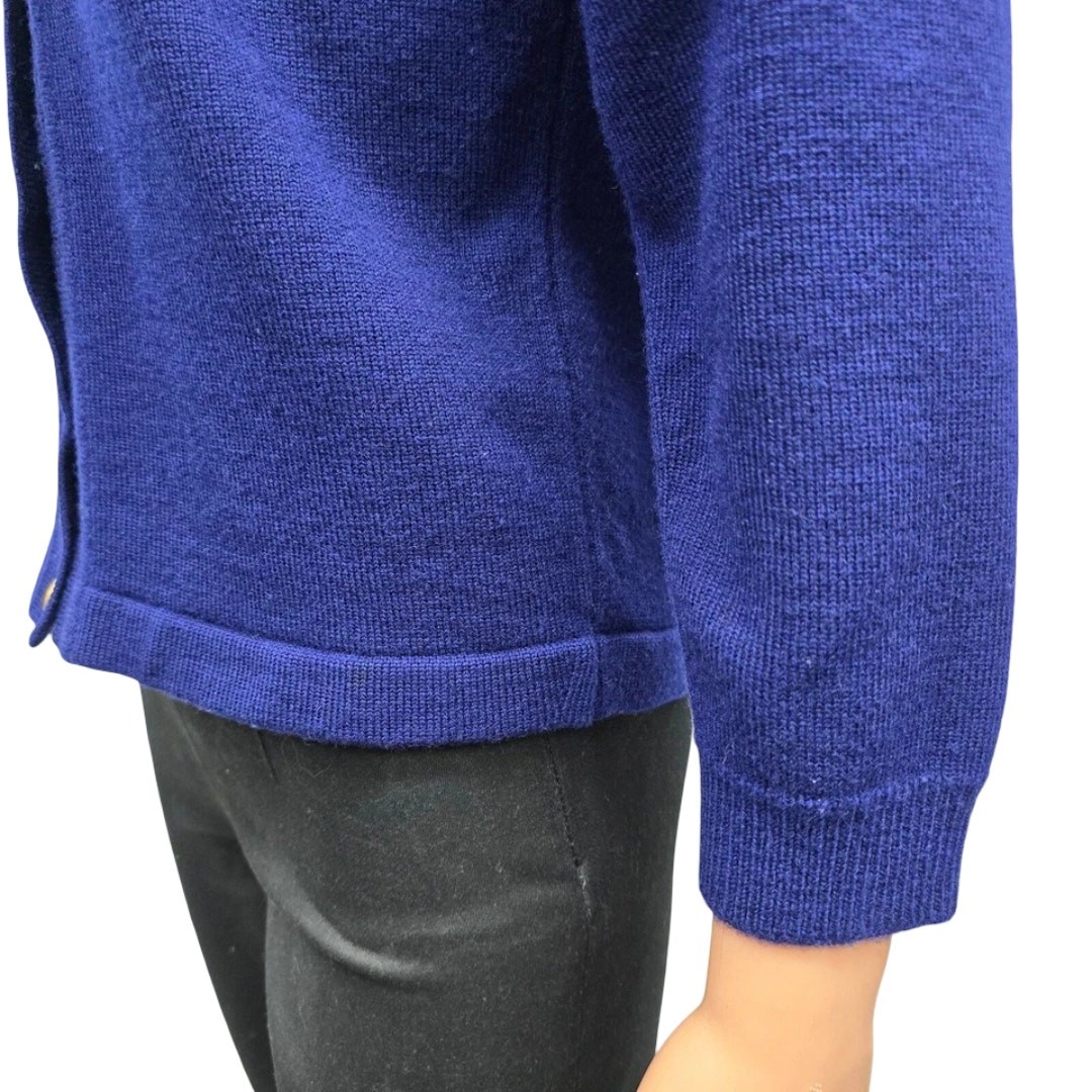 Vintage Bromley Pure New Wool Australian Patons Yarn Cardigan Sweater Blue S