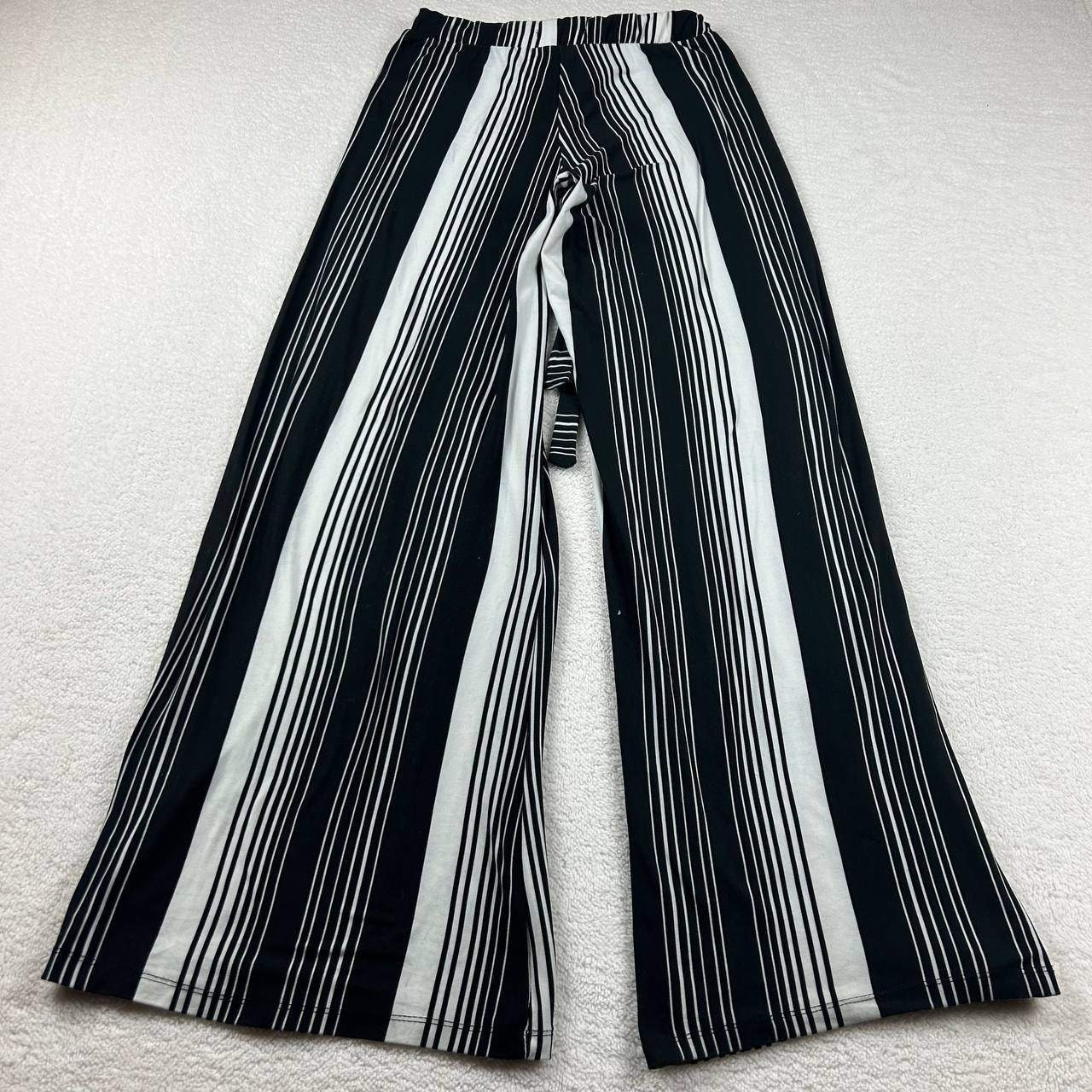 Vintage Hot Kiss Brand Womens High Waist Wide Leg Palazzo Pants Small Striped