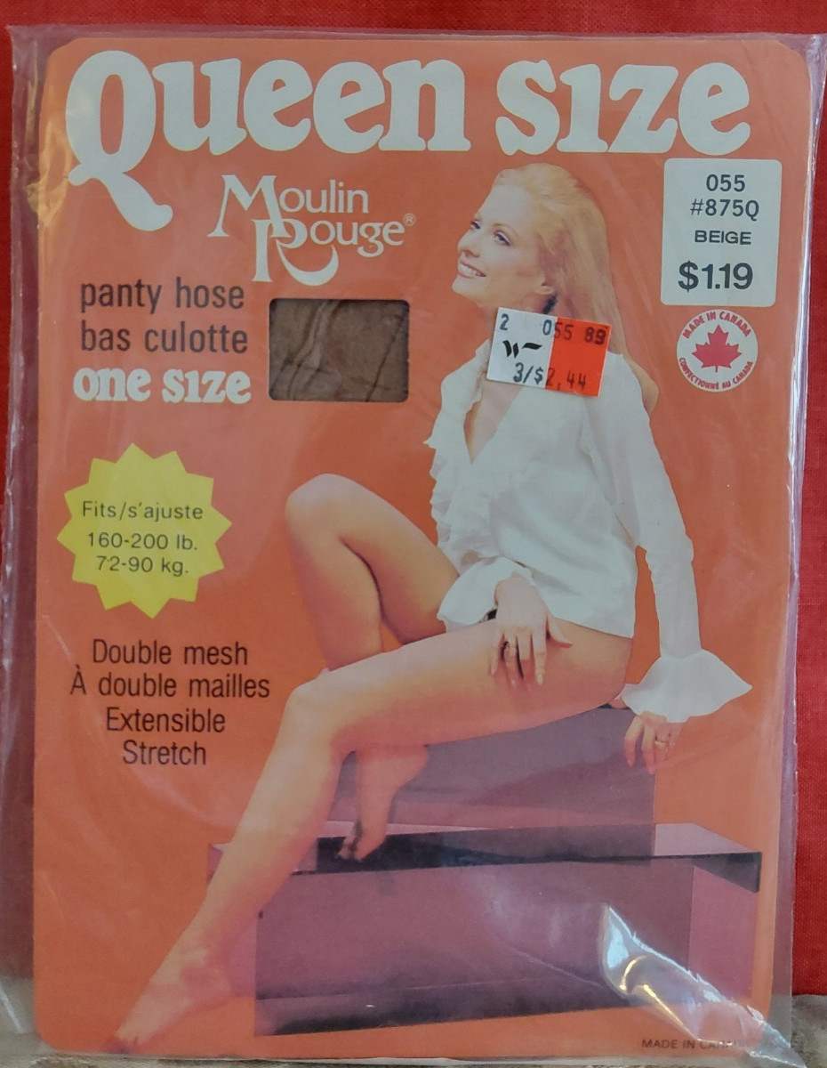 Vintage Pantyhose Rare Moulin Rouge Color Beige Queen BAMA2