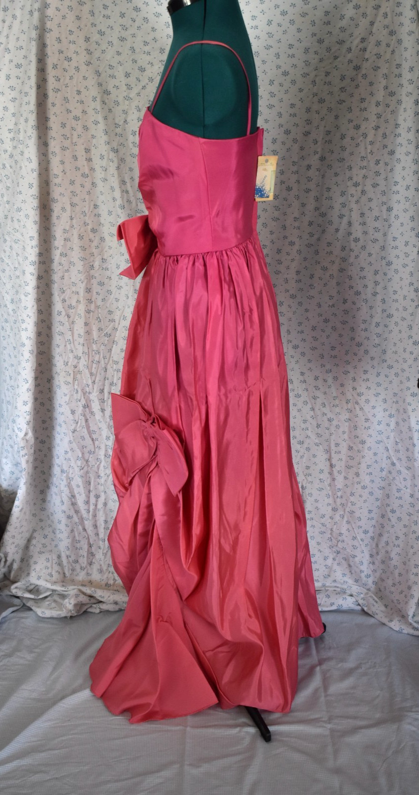 JCPenny Vintage Juniors 9 Hot Pink Long Prom Party Dress Taffeta Floor Length