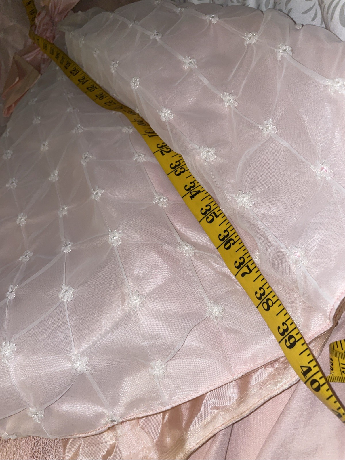 Vintage Womans 50’s Dress Jackie O Pink Party Prom dress Tulle Slip CHIFFON OVER