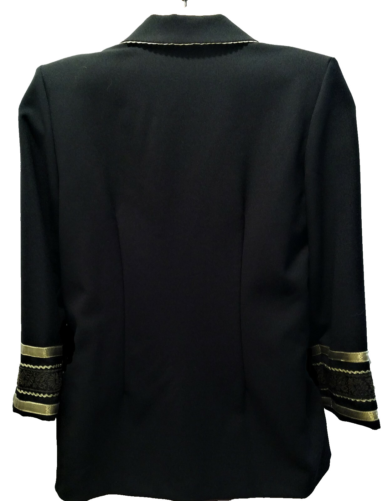 EUC Bedford Fair Black Military Themed Jacket w/Gold Braid Trim – Women’s Sz 14P