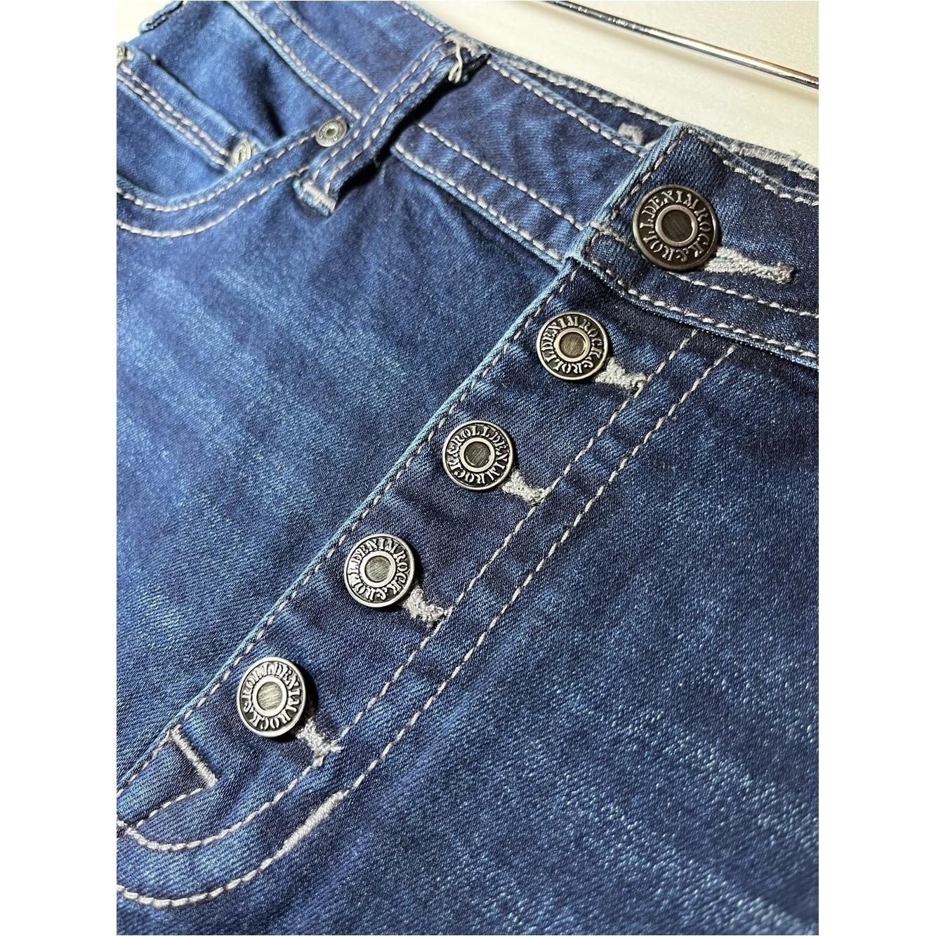 Rock & Roll Denim High Rise Flare Dark Wash 29×32 Button Fly Y2K Western Retro